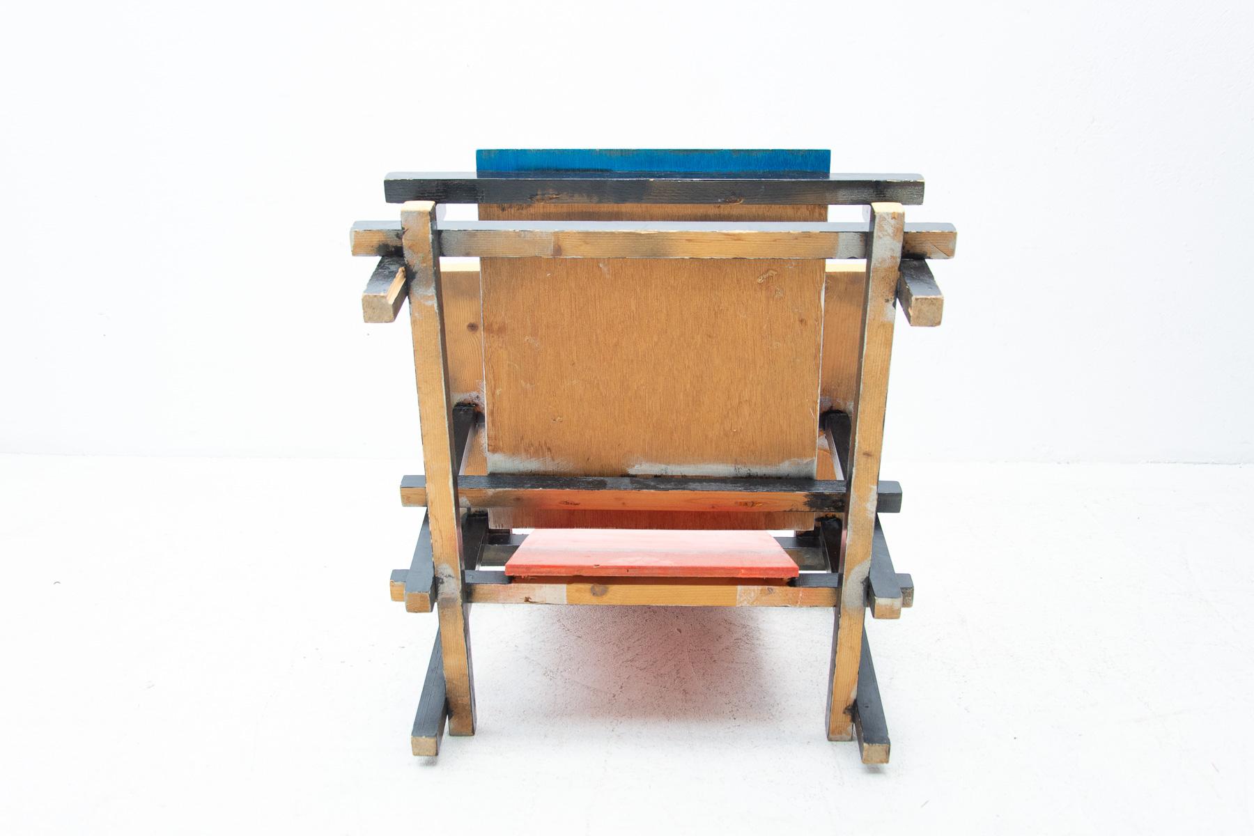 Iconic Bauhaus wooden Chair by Entwurf Gerrit Rietveld, 1970´s 4