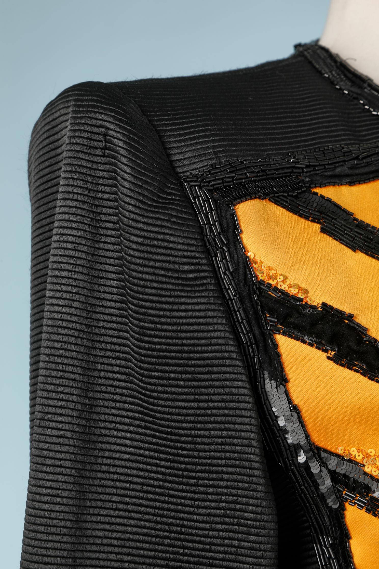 Black Iconic beaded black and yellow jacket F-W 1988/89 Saint Laurent Rive Gauche 