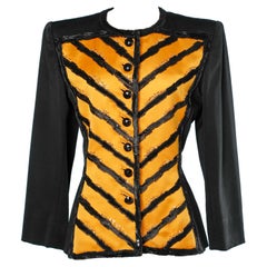 Iconic beaded black and yellow jacket F-W 1988/89 Saint Laurent Rive Gauche