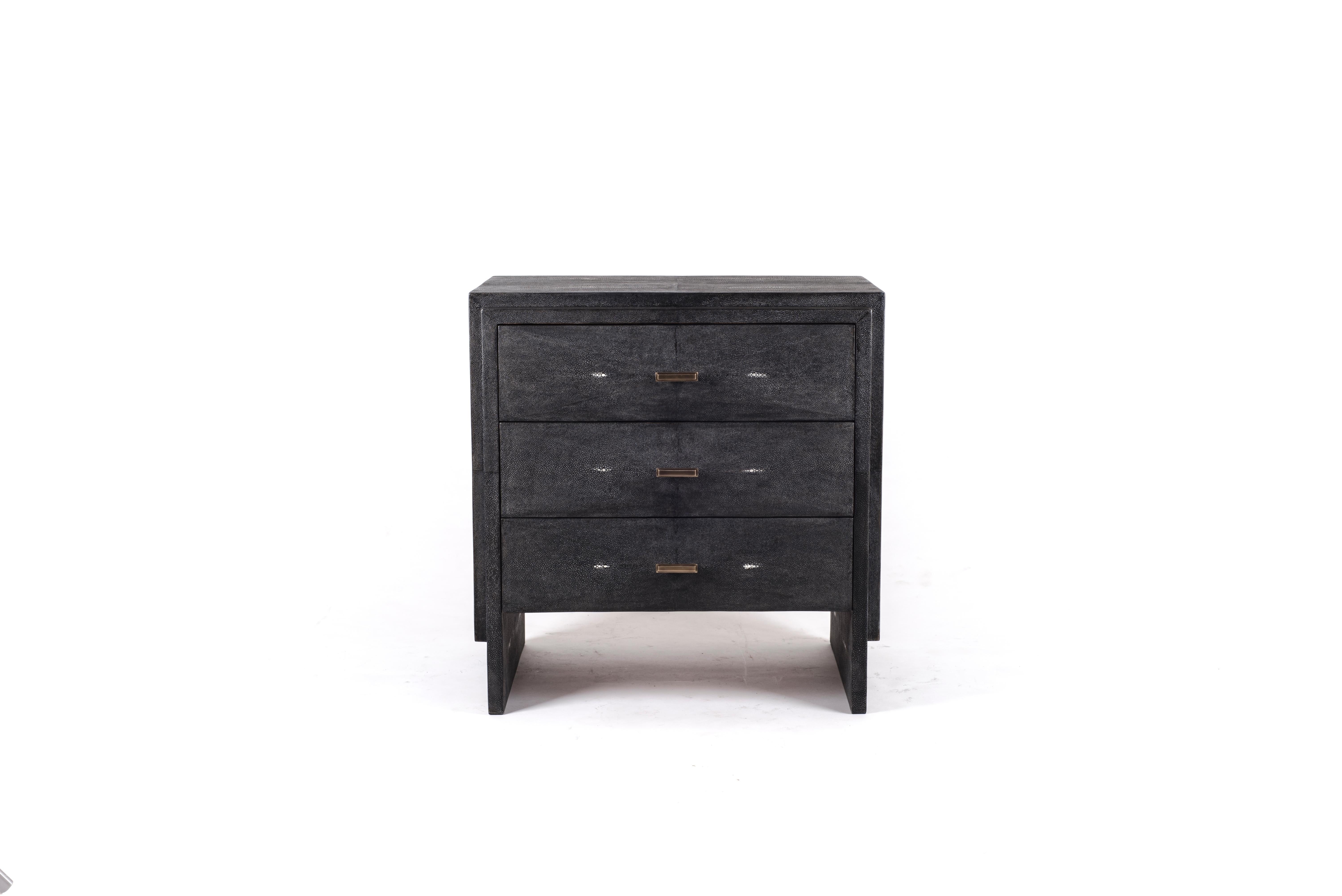 black shagreen nightstand