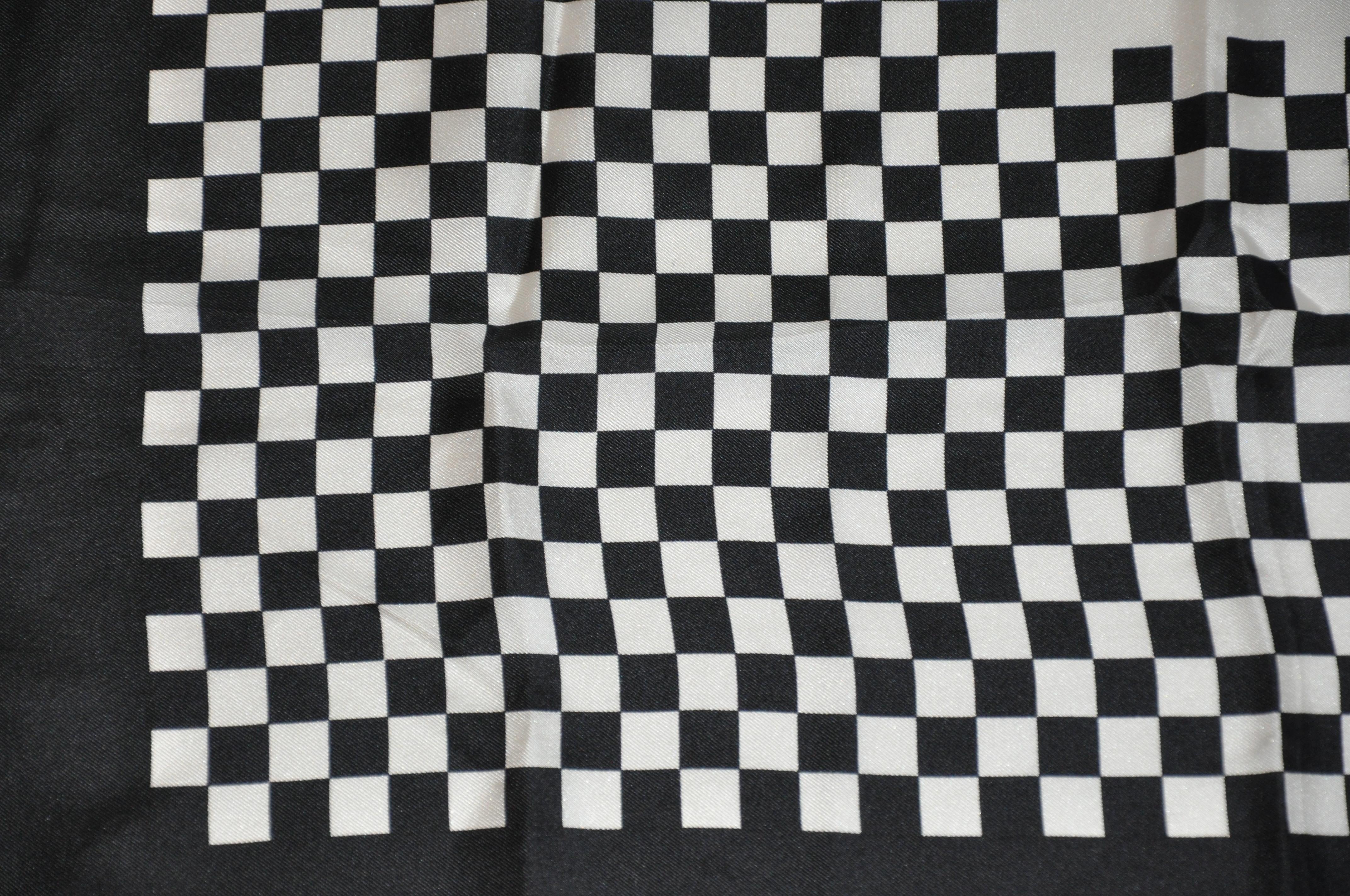 black and white check scarf