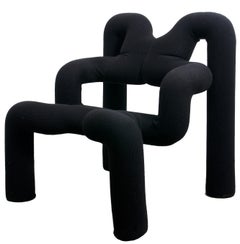 Iconic Black Armchair by Terje Ekstrom, Norway, 1980s