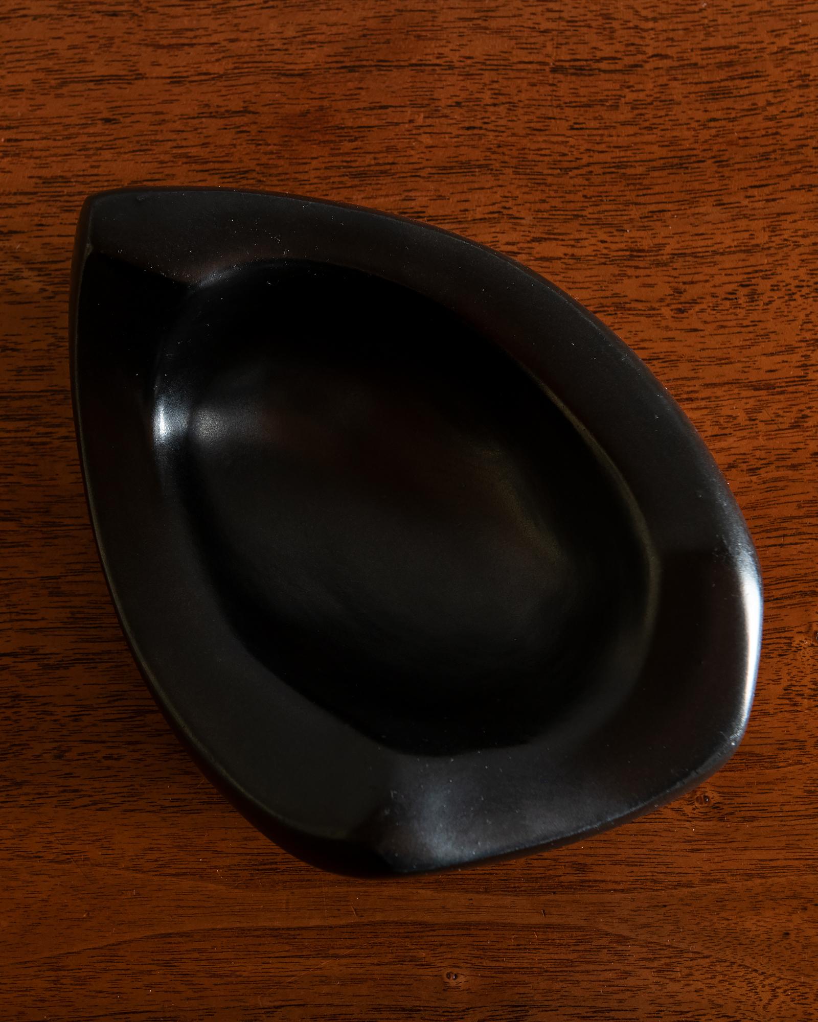 Iconic Black Ceramic Vide Poche by Georges Jouve, France, 1950s For Sale 3