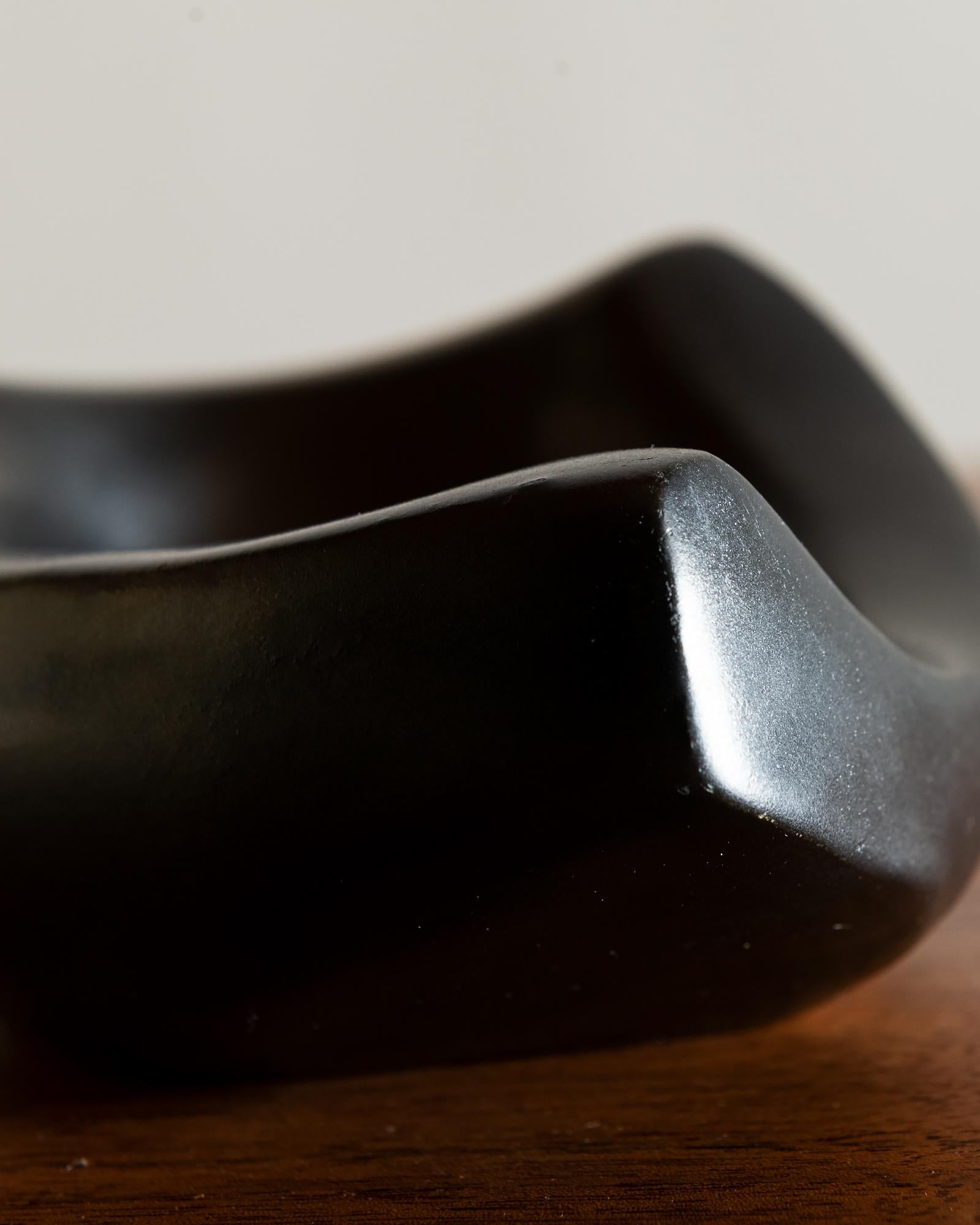 Iconic Black Ceramic Vide Poche by Georges Jouve, France, 1950s For Sale 4