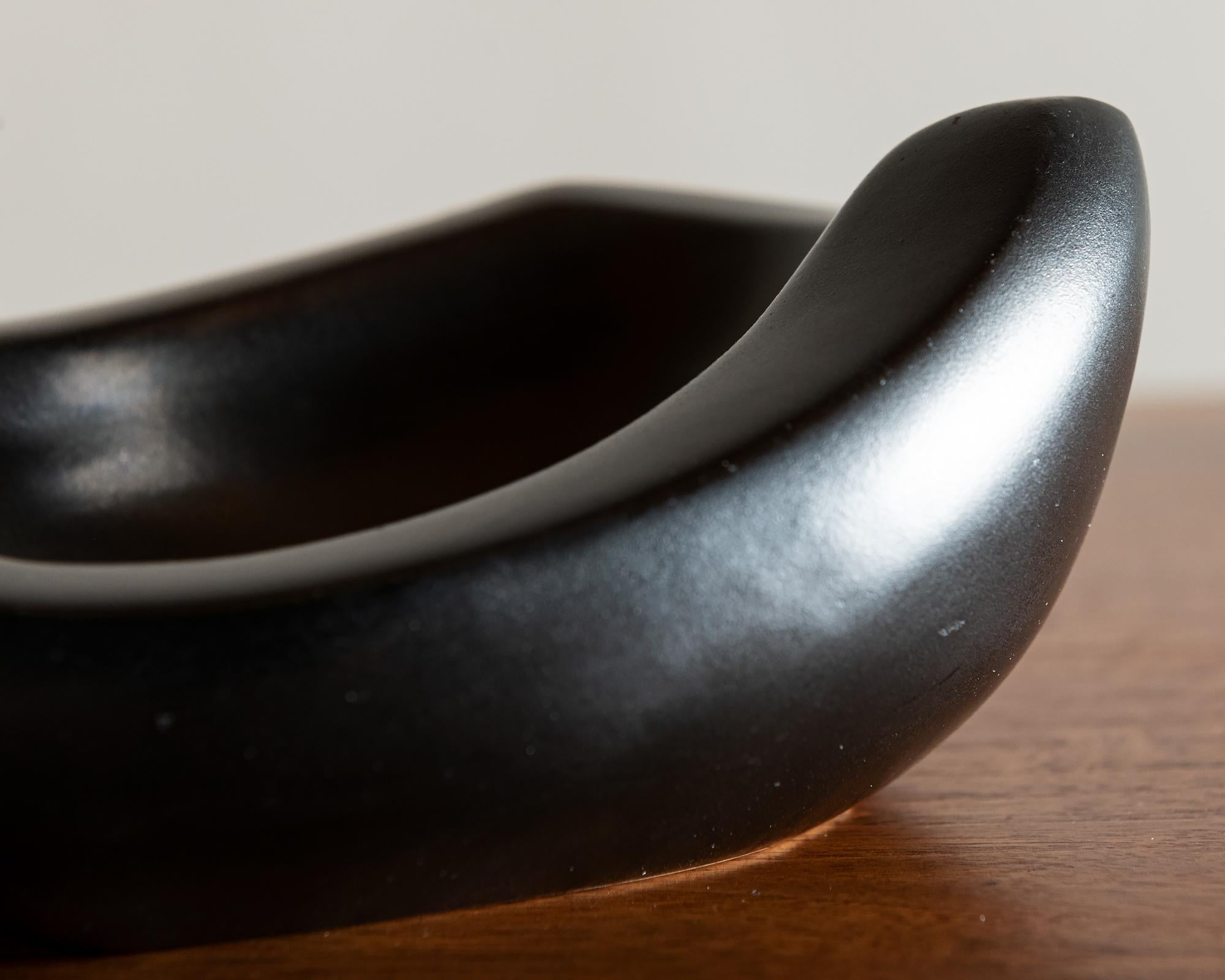 Iconic Black Ceramic Vide Poche by Georges Jouve, France, 1950s For Sale 5