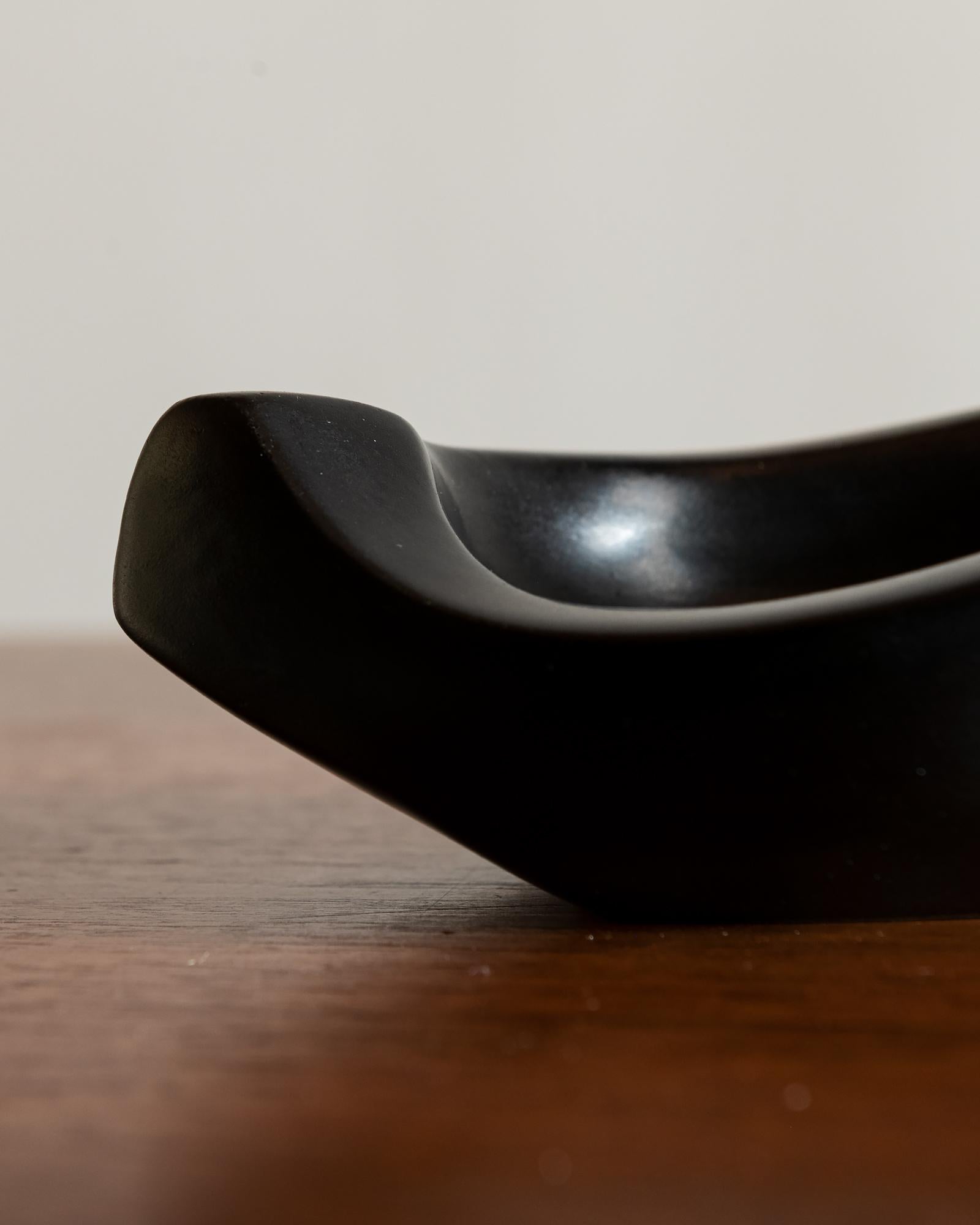Iconic Black Ceramic Vide Poche by Georges Jouve, France, 1950s For Sale 6