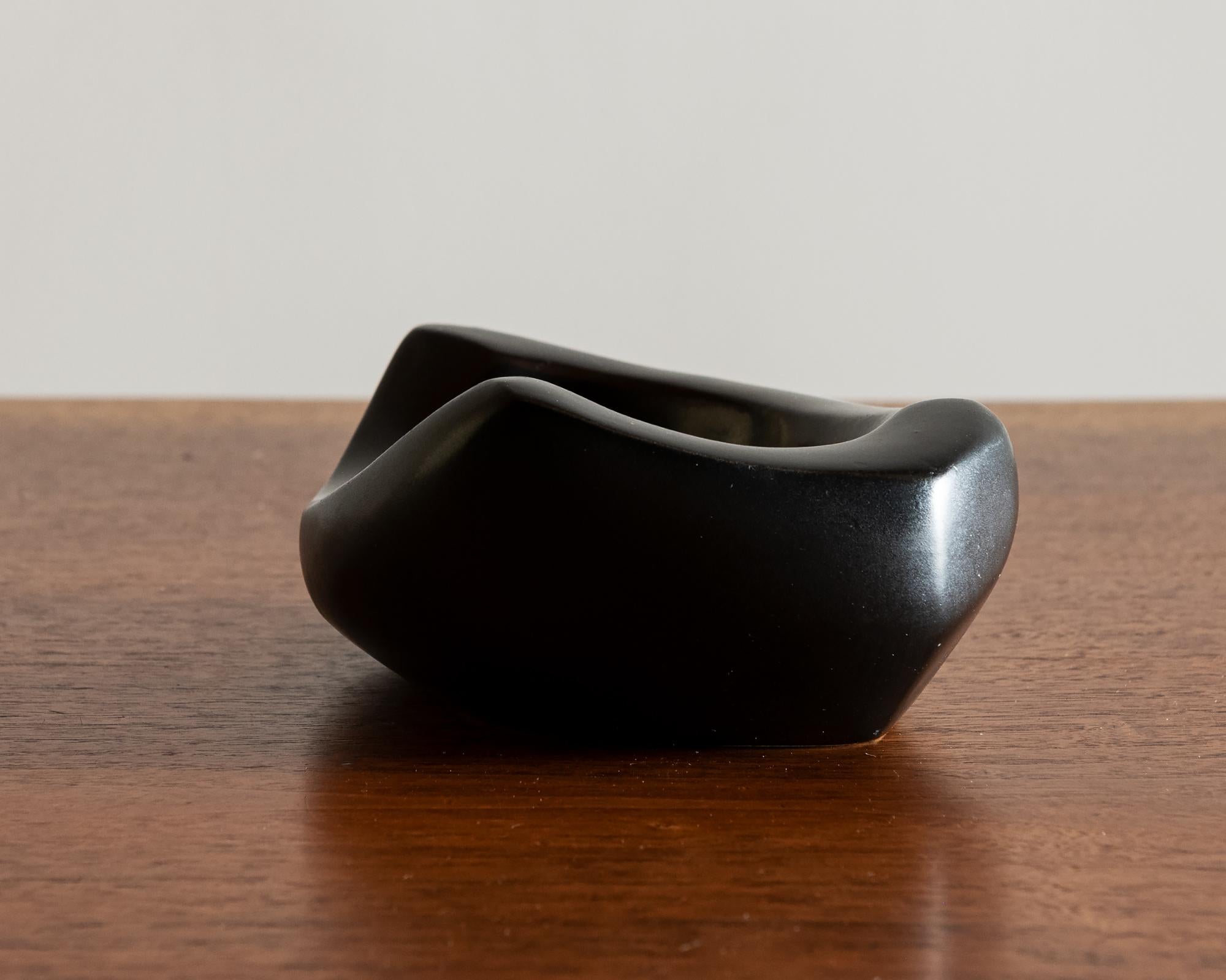 Iconic Black Ceramic Vide Poche by Georges Jouve, France, 1950s For Sale 2