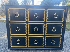 Iconic Black & Gold Espana Dresser in the Style of Dorothy Draper