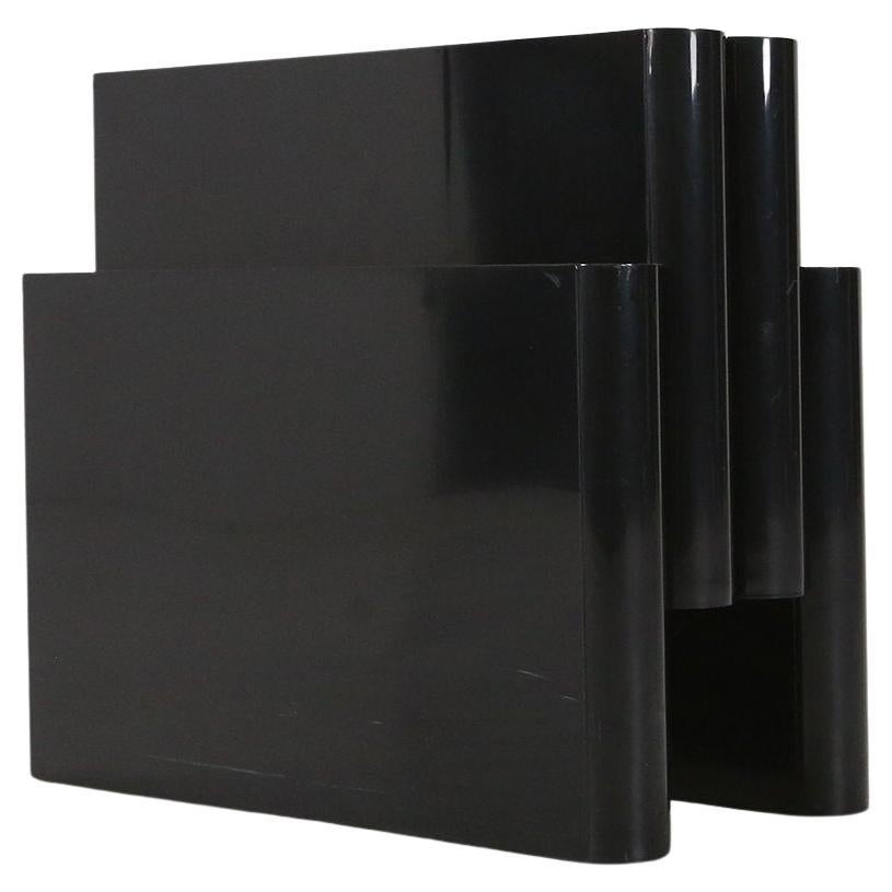Revistero negro icónico 4676 de Giotto Stoppino para Kartel, Italia Años 70