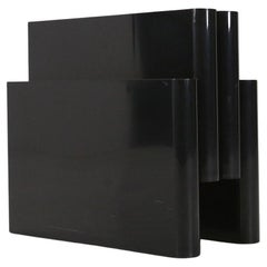 Ikonischer schwarzer Zeitschriftenständer 4676 von Giotto Stoppino für Kartel, Italien 1970er Jahre