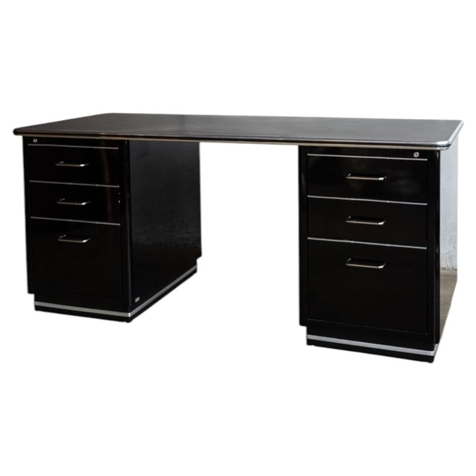 Iconic Black & Silver Art Deco Muller Chrysler Desk