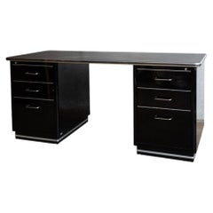 Iconic Black & Silver Art Deco Muller Chrysler Desk