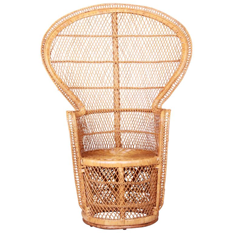 Iconic Bohemian Rattan and Wicker Peacock Chair, 1970s