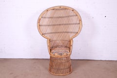 Iconic Bohemian Wicker Emanuelle Peacock Chair, 1970s