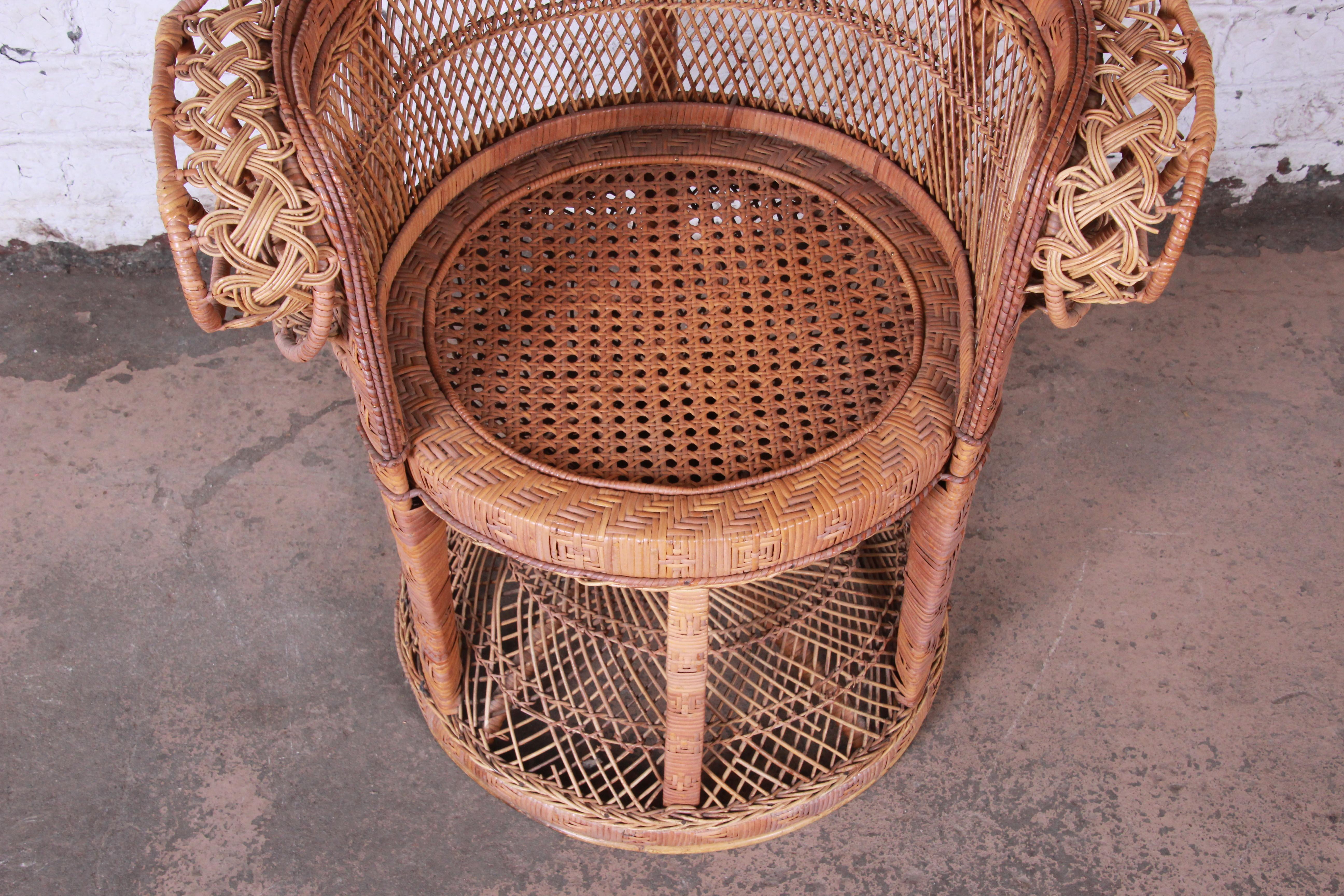 Late 20th Century Iconic Bohemian Wicker Emanuelle Peacock Chair, 1970s