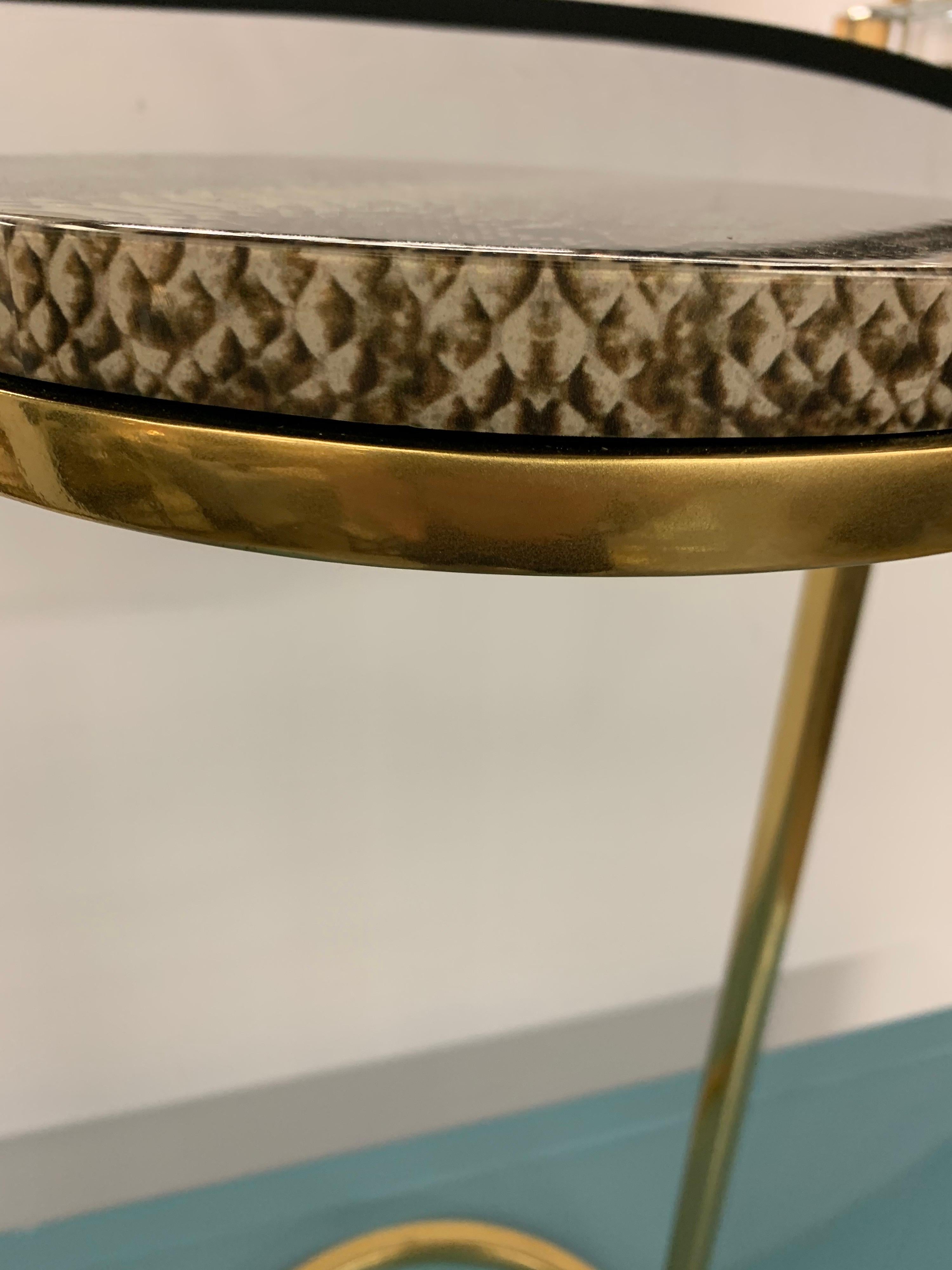 Iconic Brass and Snakeskin Style Cigarette Table 1