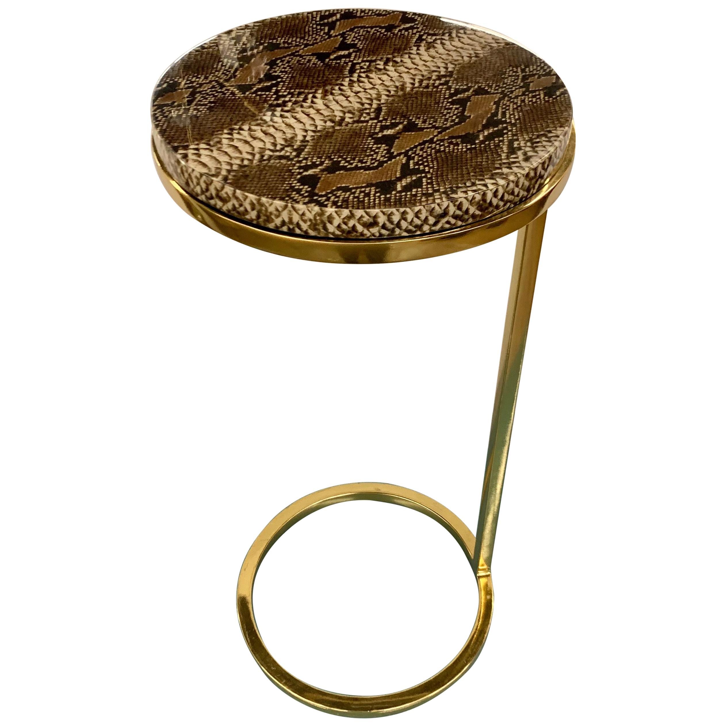 Iconic Brass and Snakeskin Style Cigarette Table