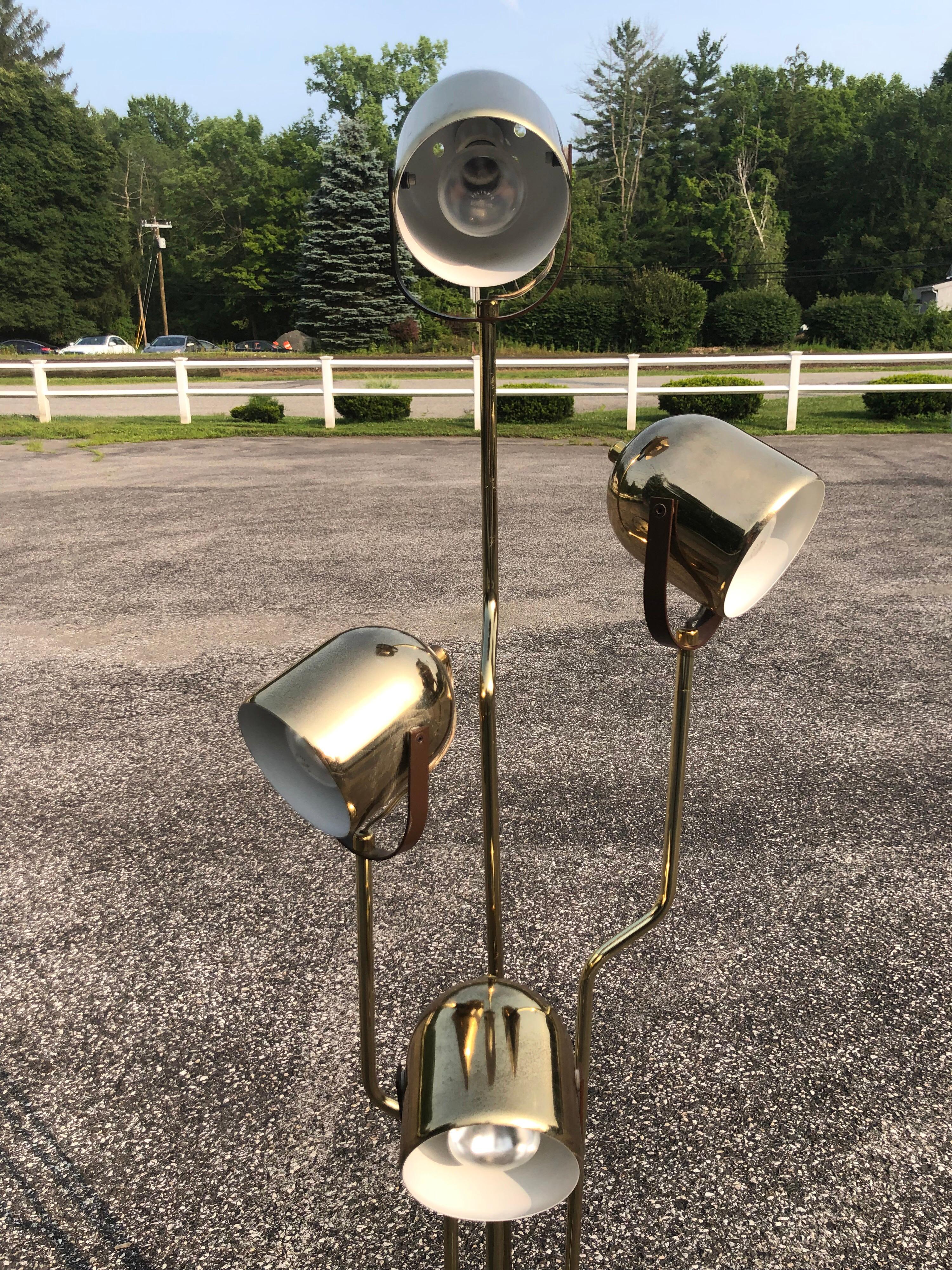 Italian Iconic Brass Floor Lamp by Goffredo Reggiani, 1970s