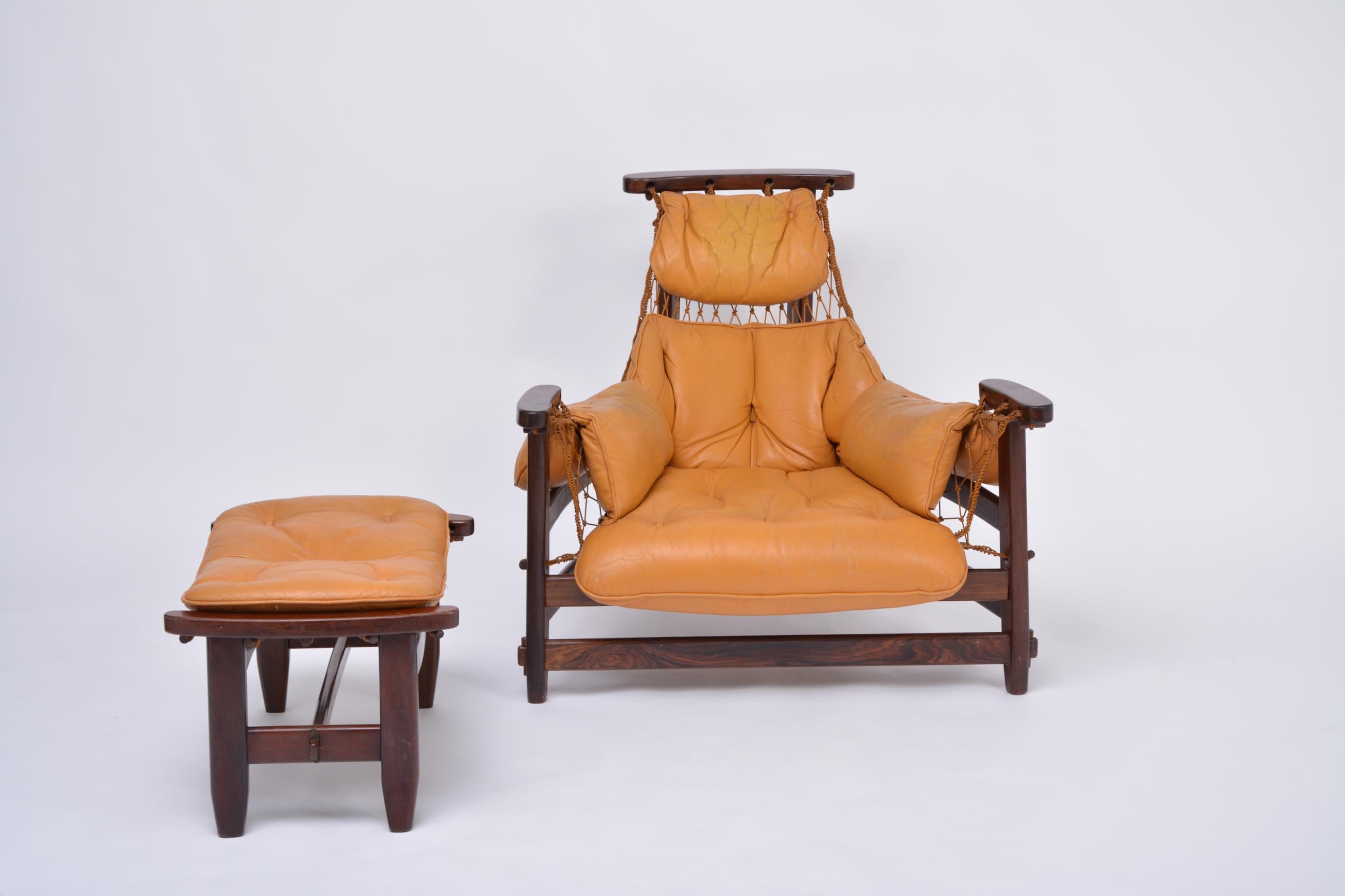 Iconic Brazilian Jangada lounge chair with ottoman by Jean Gillon, 1968
Romanian-born, naturalized Brazilian Jean Gillon was an architect-designer best known for his design firm Italma WoodArt, for which he designed a range of furniture collections
