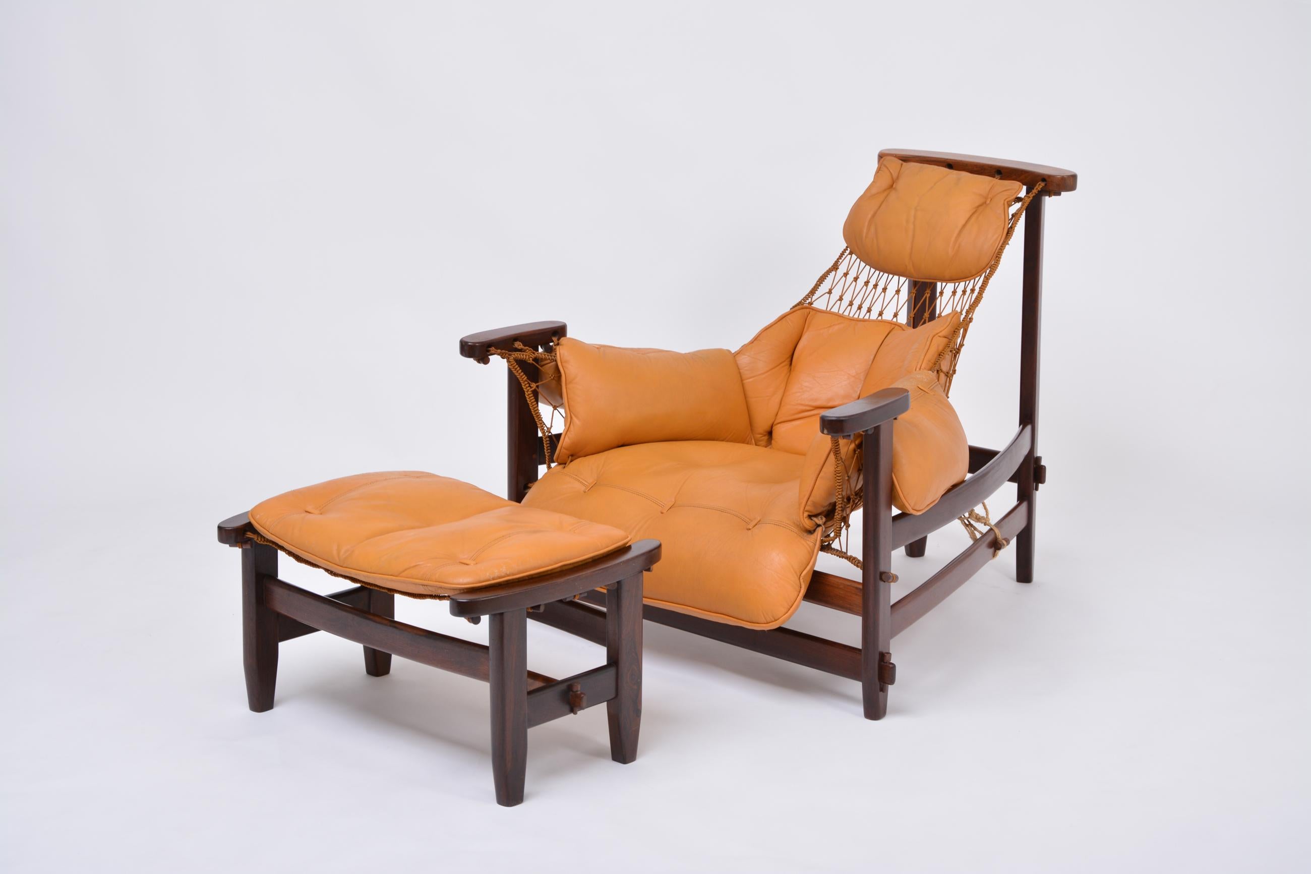 Iconic Brazilian jangada lounge chair with ottoman by Jean Gillon, 1968
Romanian-born, naturalized Brazilian Jean Gillon was an architect-designer best known for his design firm Italma Wood Art, for which he designed a range of furniture