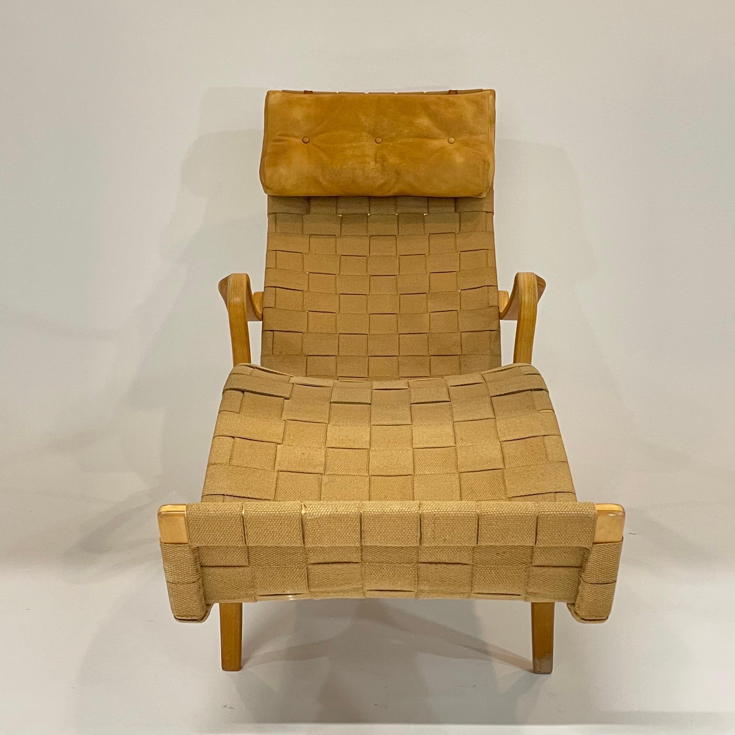 20th Century Iconic Bruno Mathsson Pernilla Chaise Lounge for Firma Karl Mathsson Sweden 1978