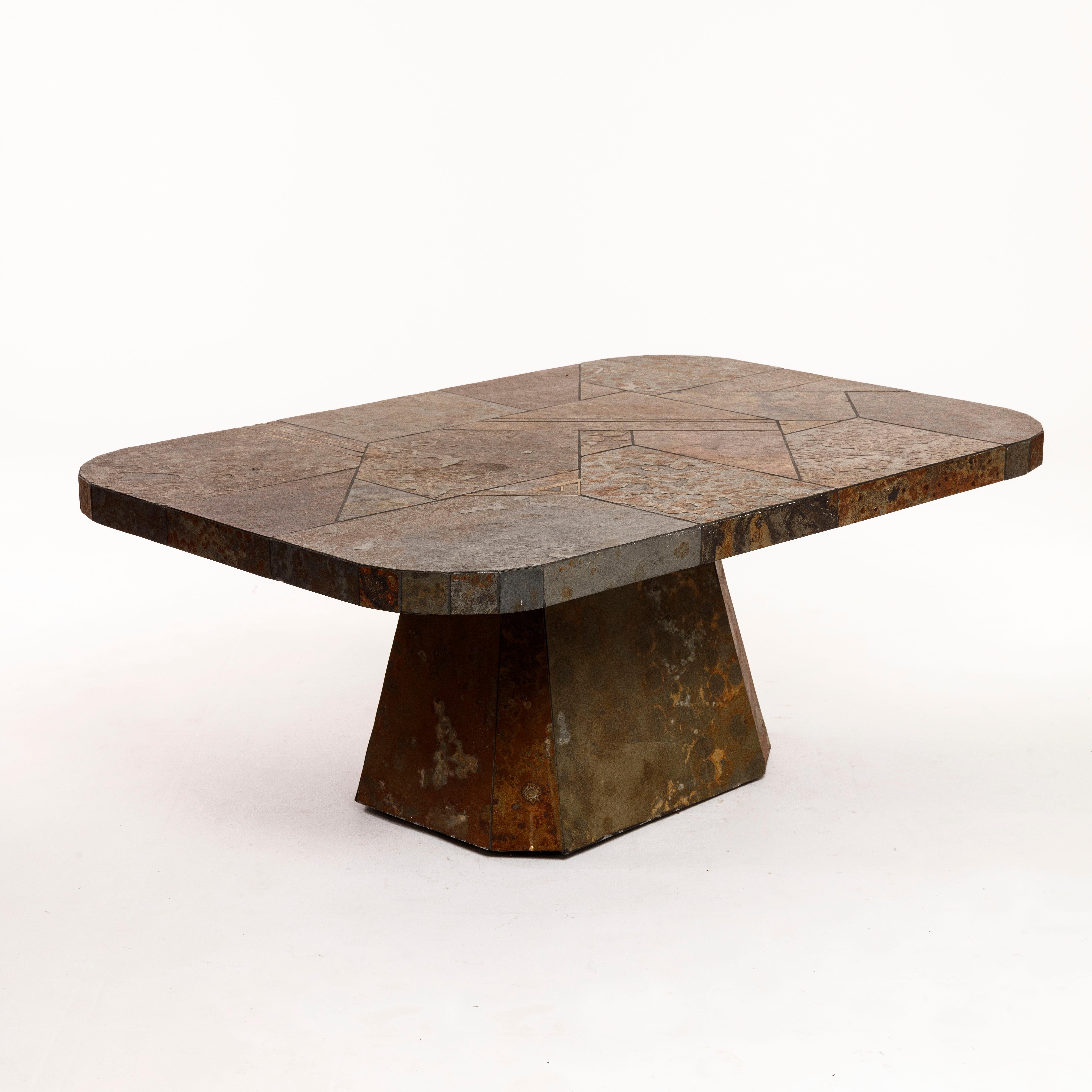 Mid-Century Modern Iconic Brutalist Paul Kingma Schist Center Table For Sale