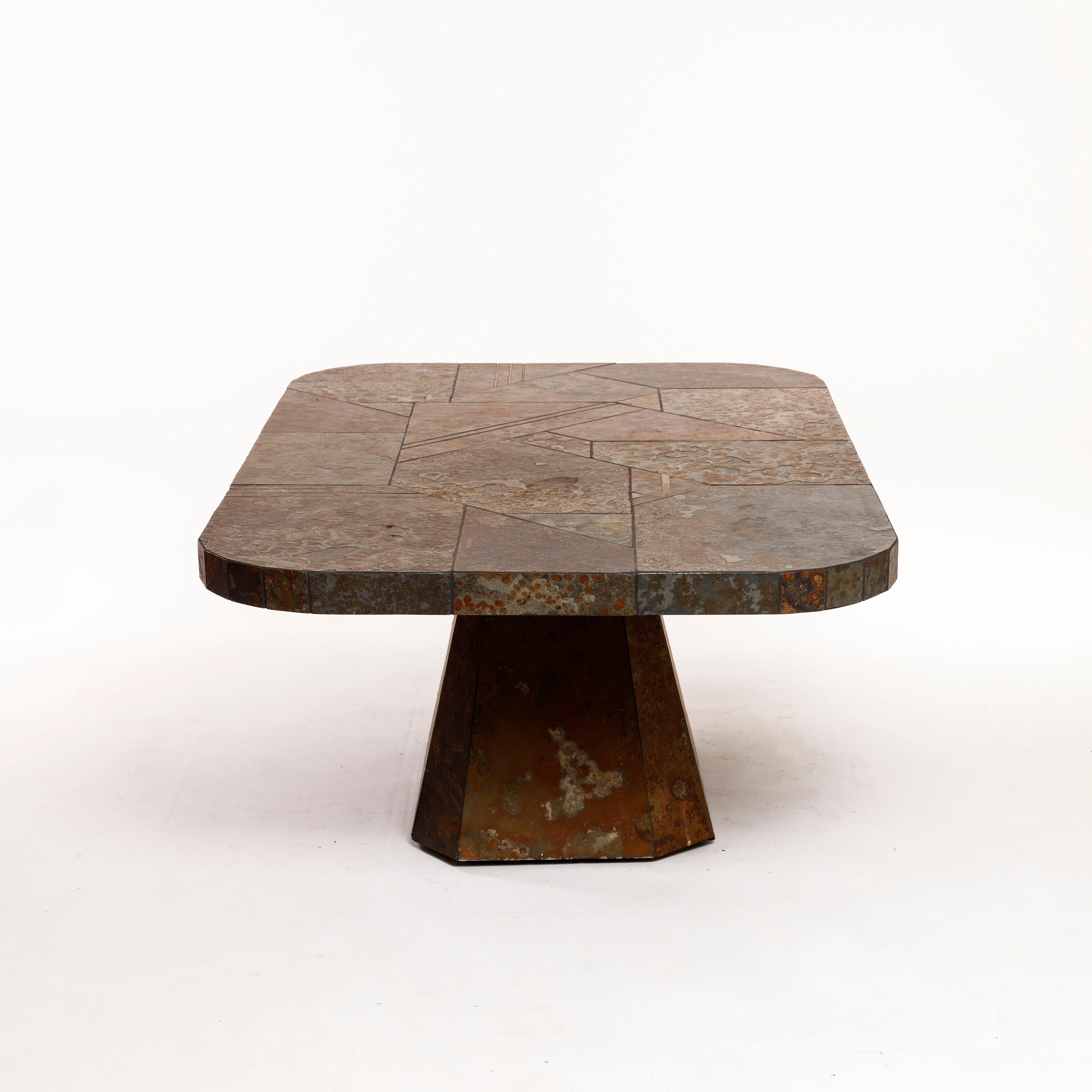 Dutch Iconic Brutalist Paul Kingma Schist Center Table For Sale