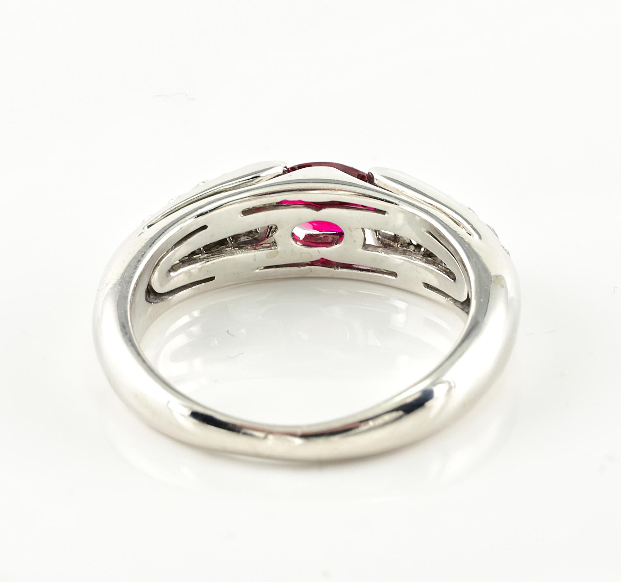 Iconic Bvlgari Ruby Diamond 18KT Ring 1980 For Sale 2