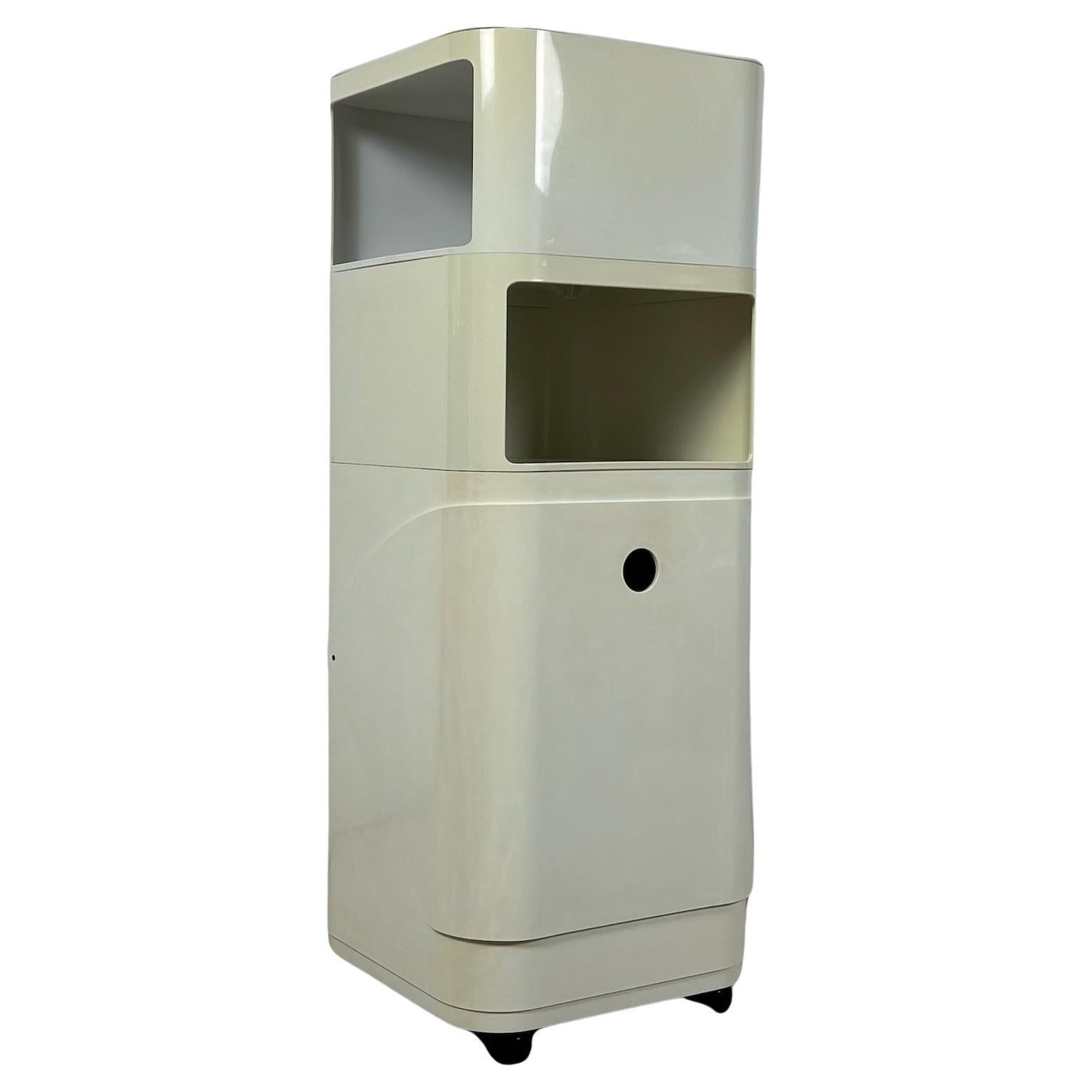 Iconic Cabinet Column with Laundry Bin Kartell 'Componibili' Anna Castelli, 60s For Sale