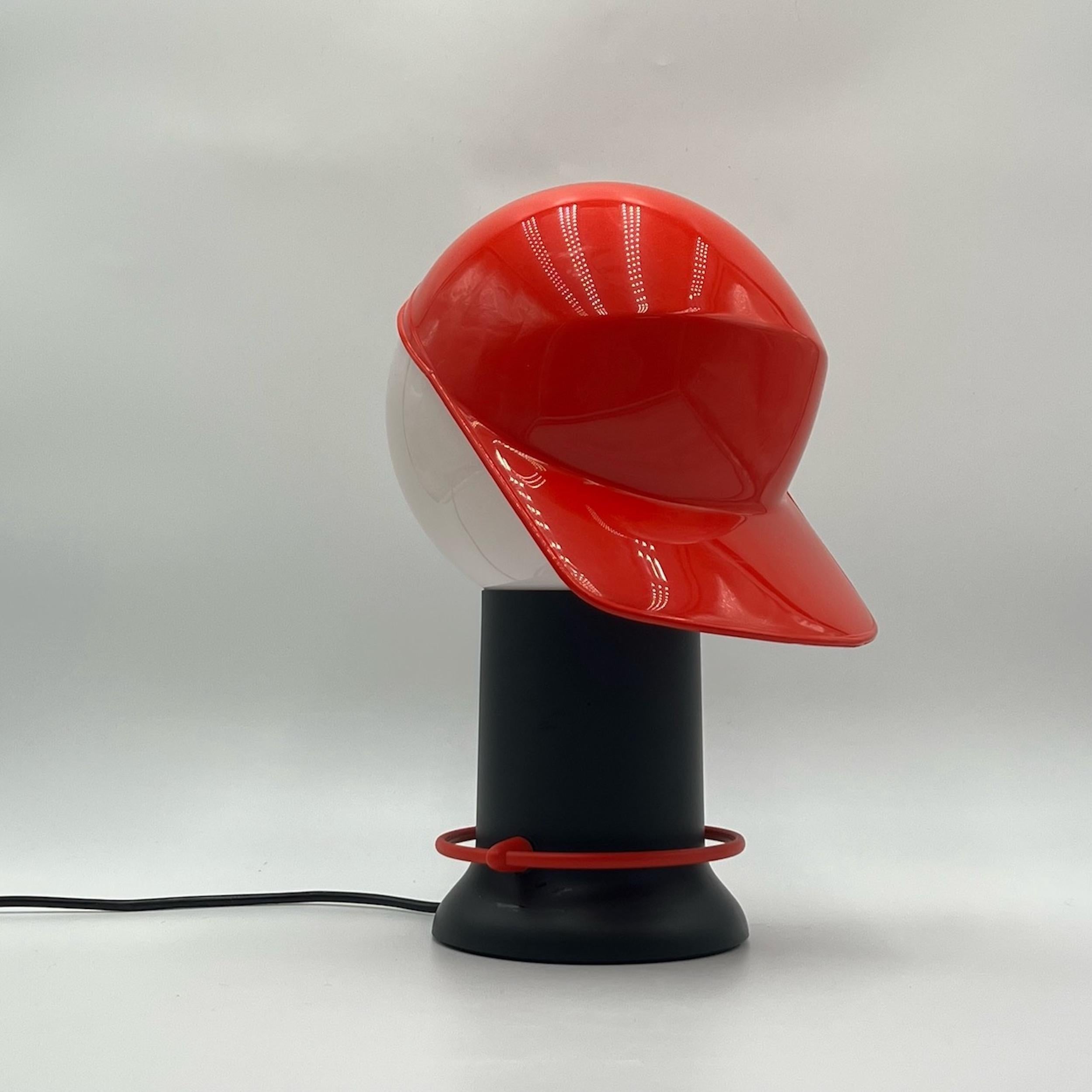 Industrial Iconic 'CAP' Table Lamp by Giorgetto Giugiaro for Bilumen Italy, 1980s For Sale