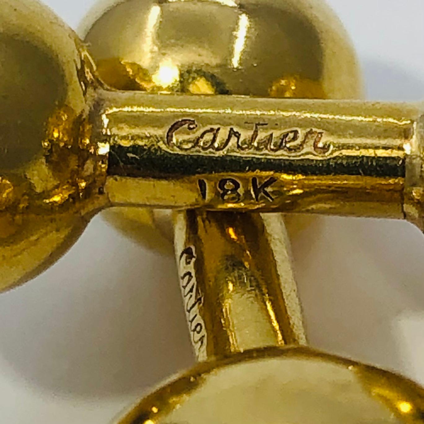 Iconic Cartier Dumbbell Cufflinks In Good Condition In Palm Beach, FL