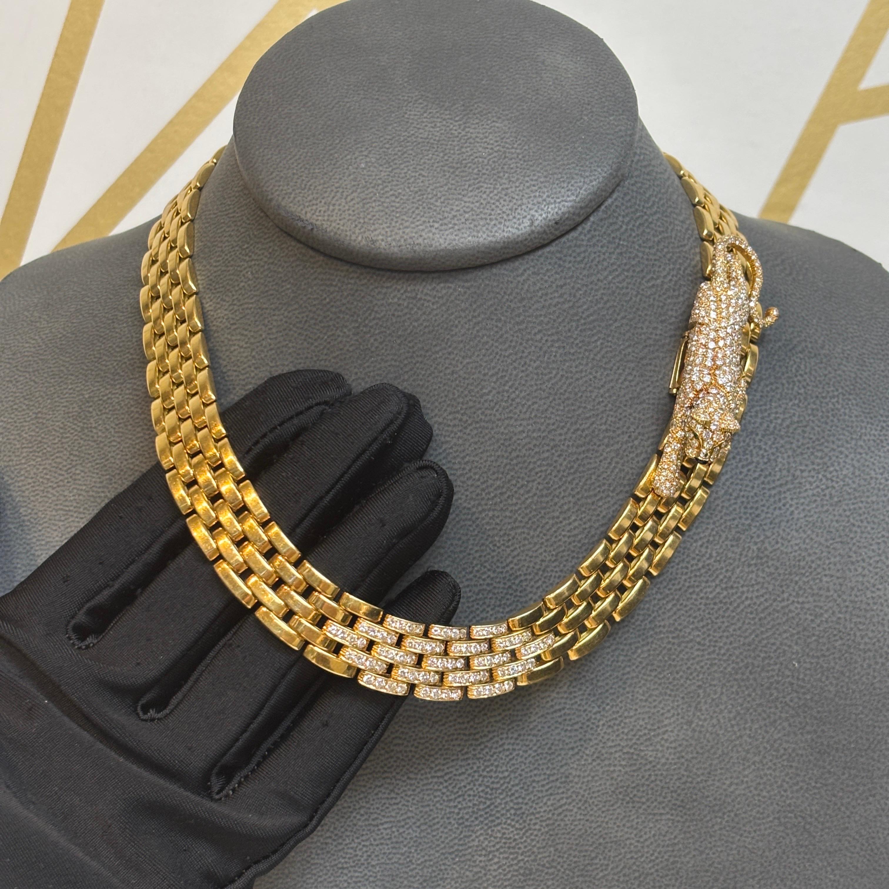 Icónico collar Cartier Five Row Maillon Panthere en venta 6