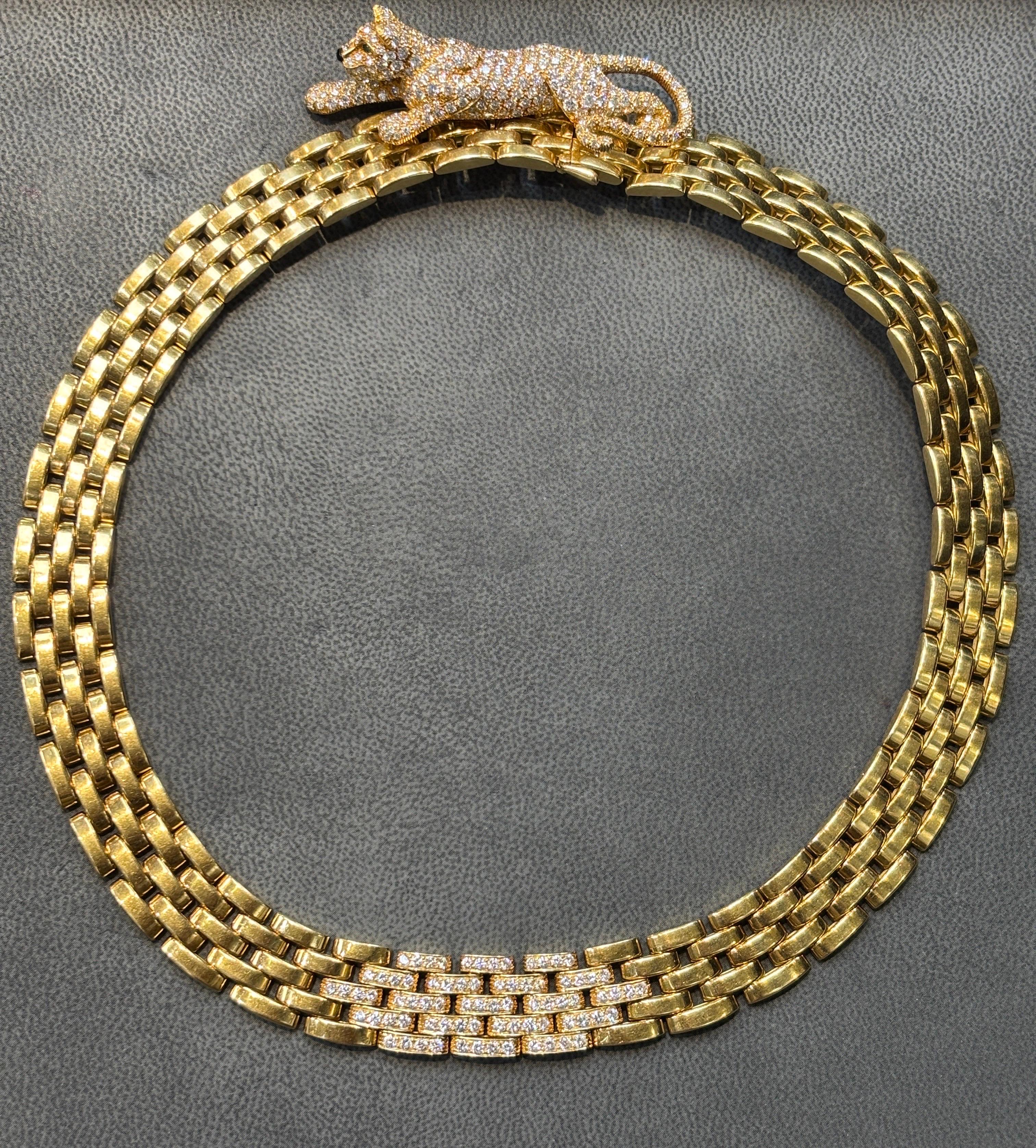 Icónico collar Cartier Five Row Maillon Panthere en venta 8