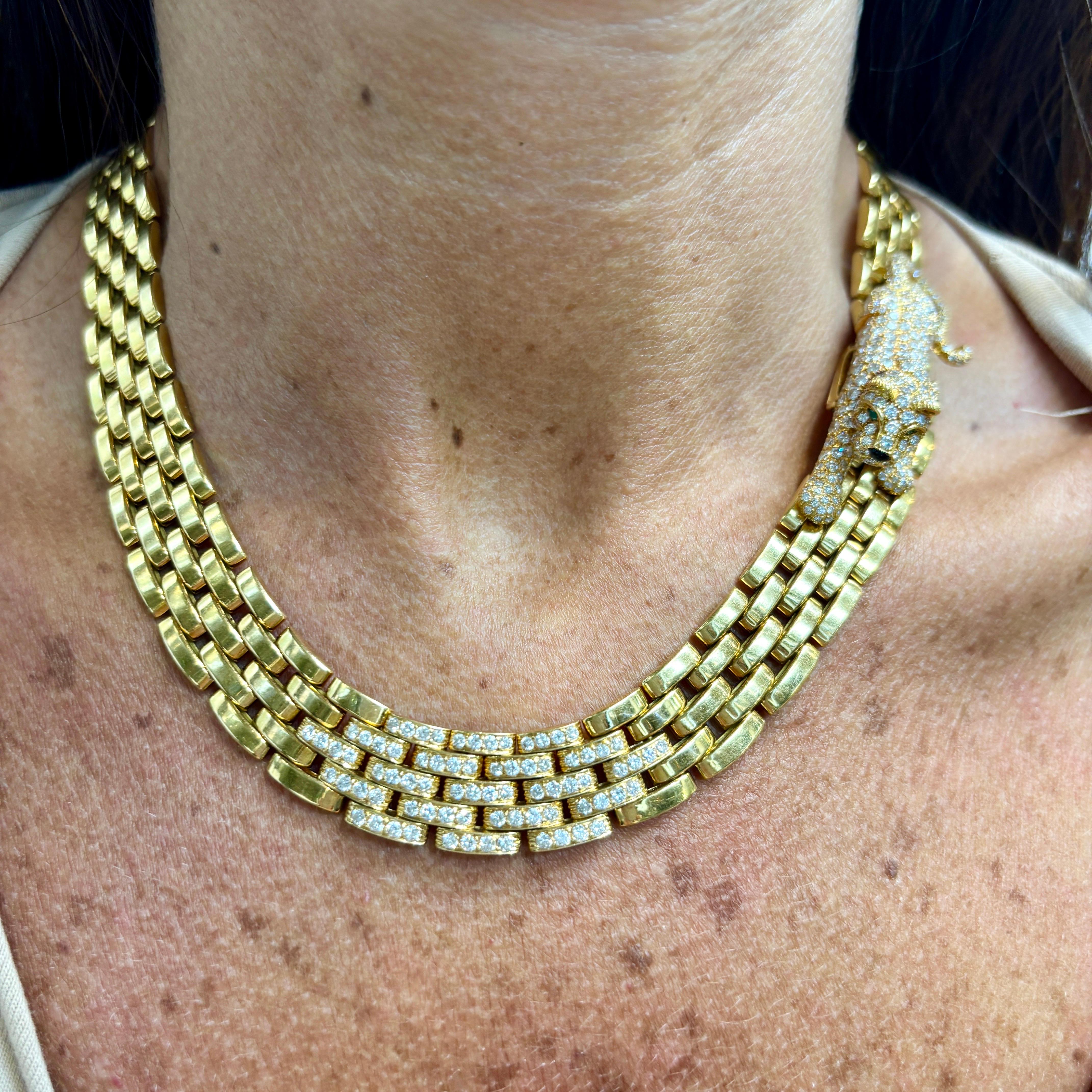 Icónico collar Cartier Five Row Maillon Panthere Corte redondo en venta