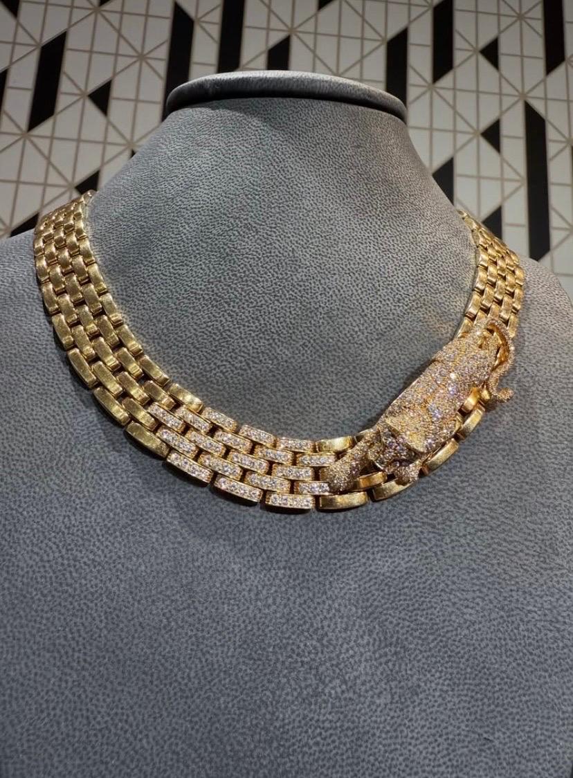 Icónico collar Cartier Five Row Maillon Panthere en venta 1