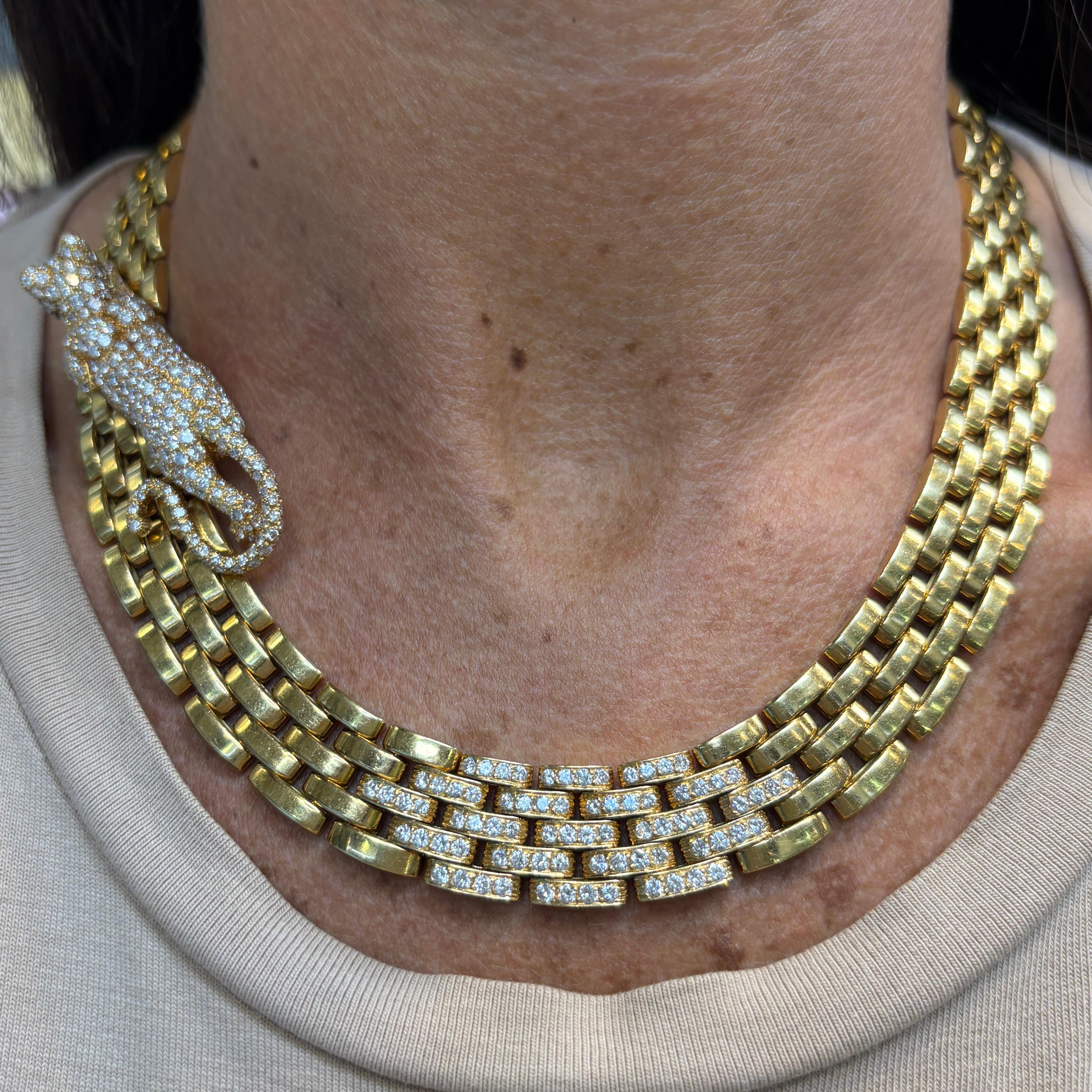 Icónico collar Cartier Five Row Maillon Panthere en venta 2