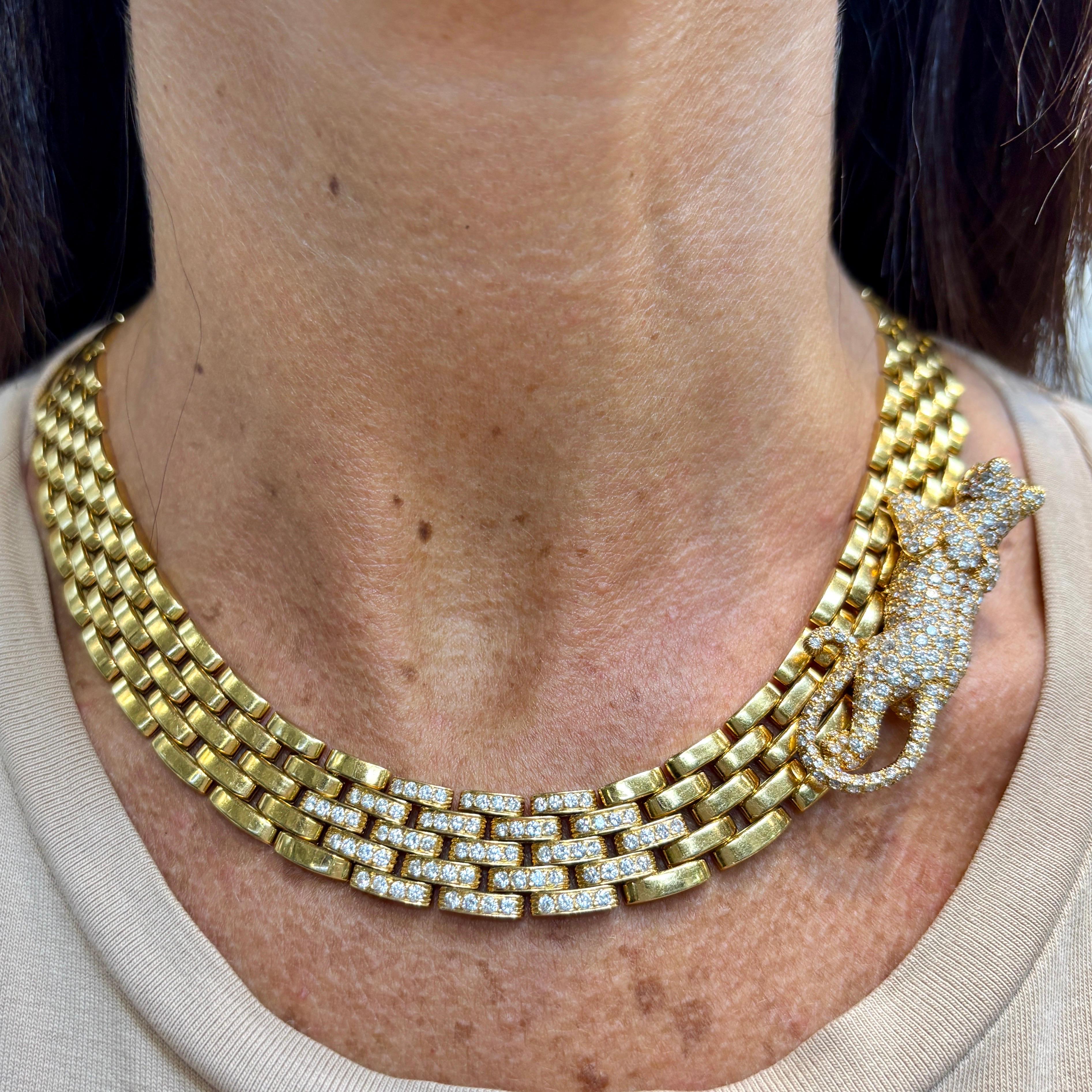 Icónico collar Cartier Five Row Maillon Panthere en venta 3