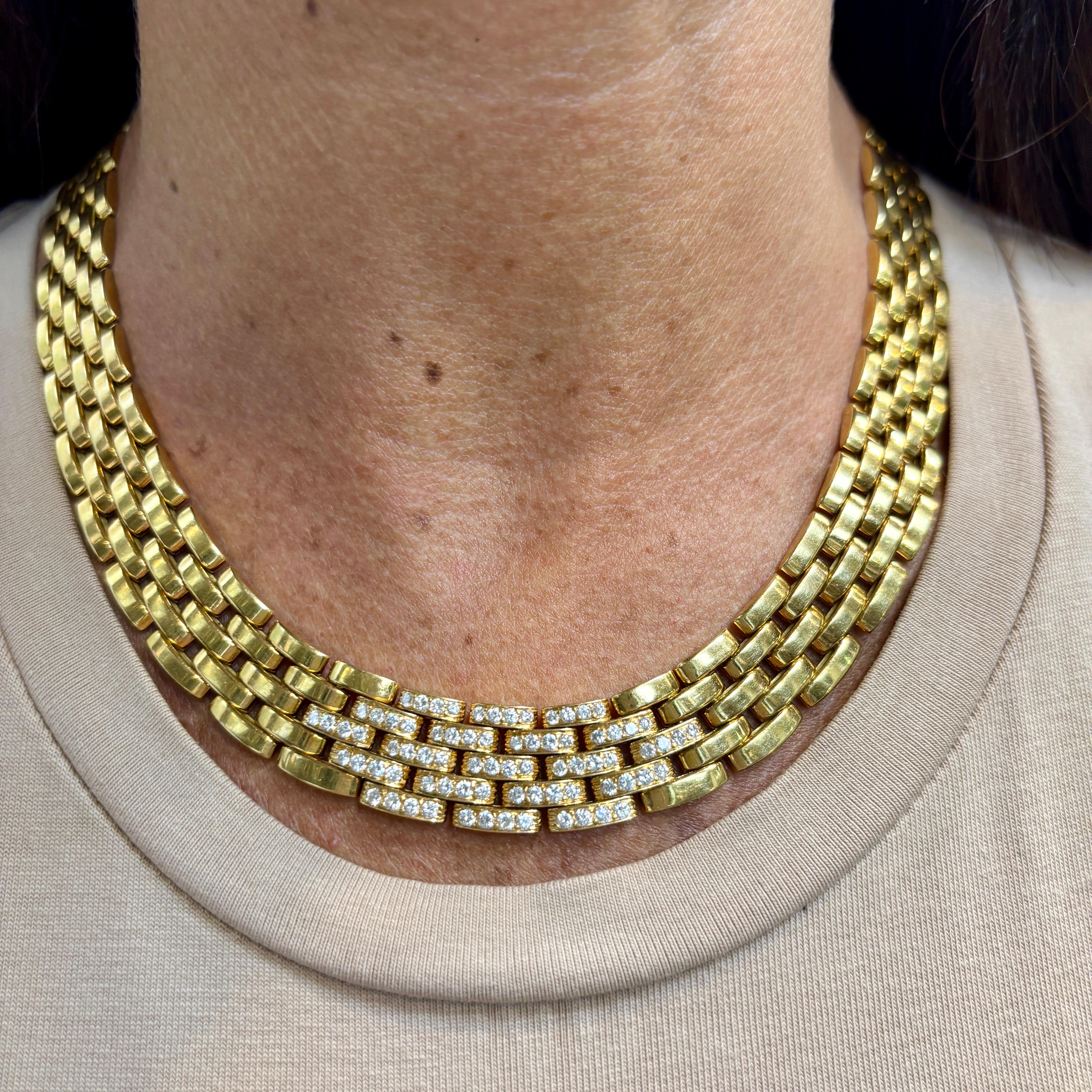 Icónico collar Cartier Five Row Maillon Panthere en venta 4