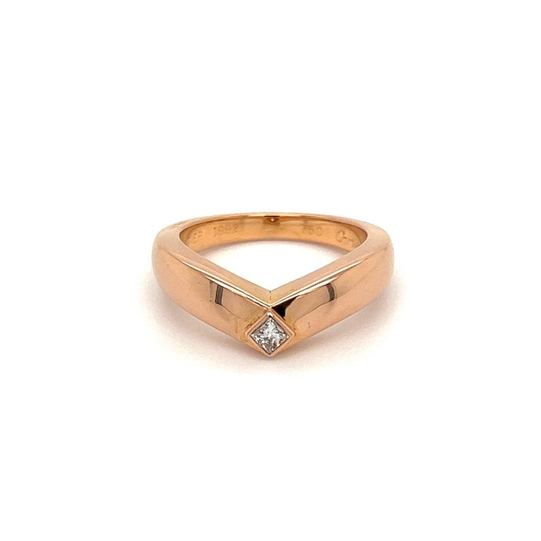 Women's Iconic CARTIER FRANCE V Band Rose Gold Ring For Sale