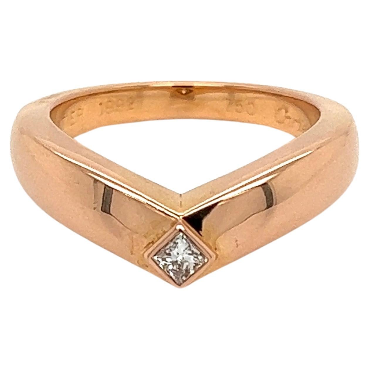 Iconic CARTIER FRANCE V Band Rose Gold Ring For Sale