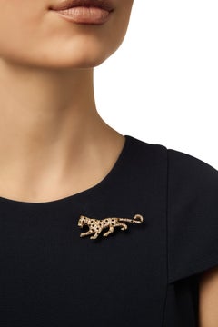Iconic Cartier Panthère Diamond Onyx Emerald Brooch