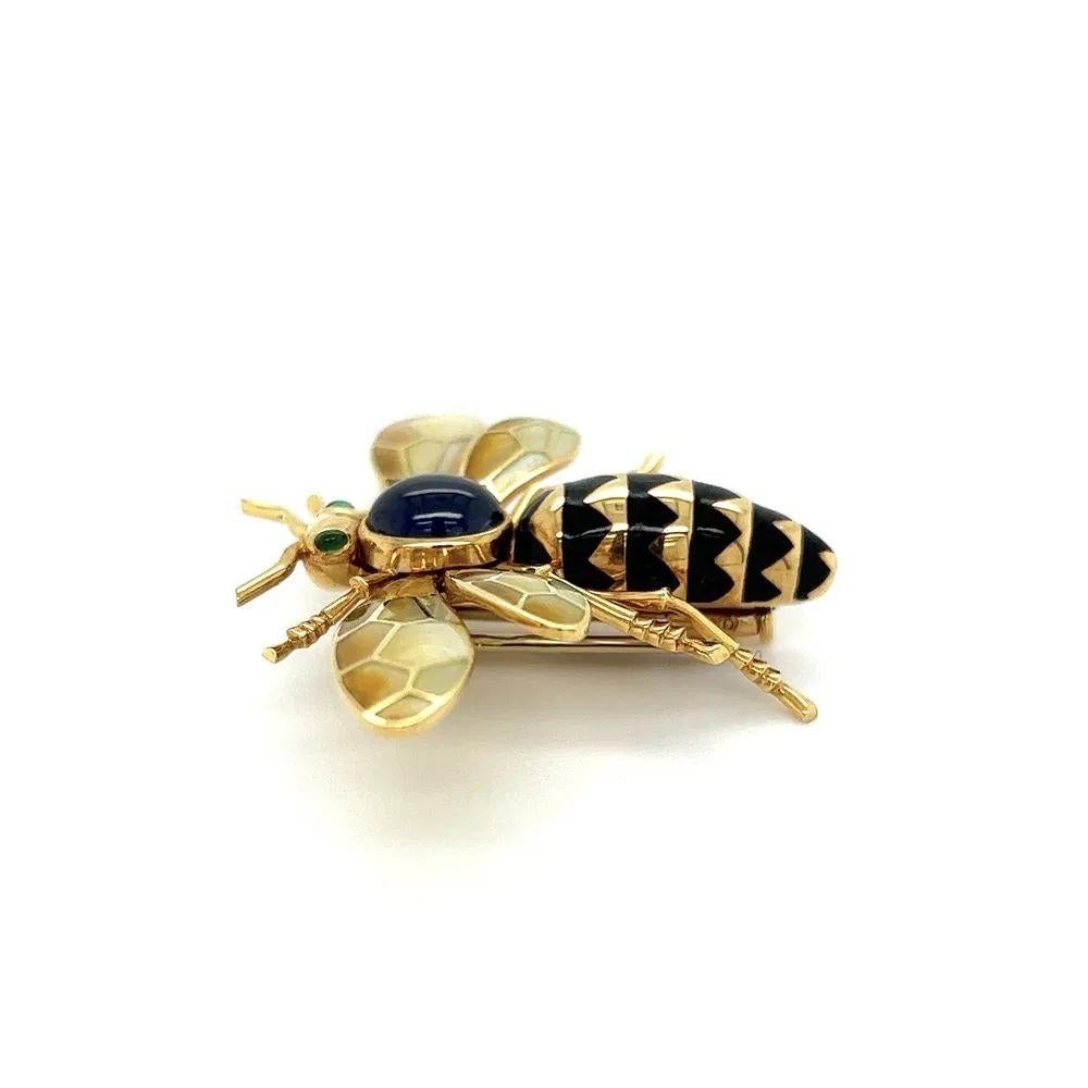Iconic Cartier Plique A Jour Sapphire and Diamond BEE Vintage Brooch Pin 2