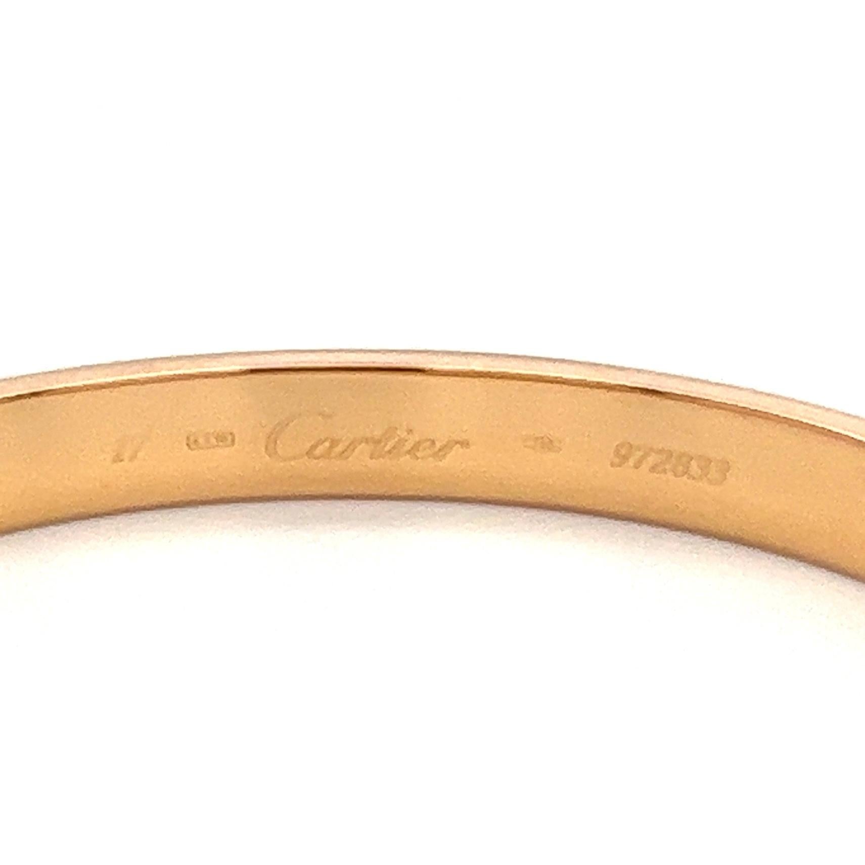 Iconic Cartier Rose Gold Love Bracelet w/Screwdriver Estate Fine Jewelry In Excellent Condition In Montreal, QC