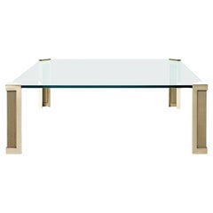 Late 20th Century Industrial Casted Brass & Clamped Glass 'T14' Coffee Table