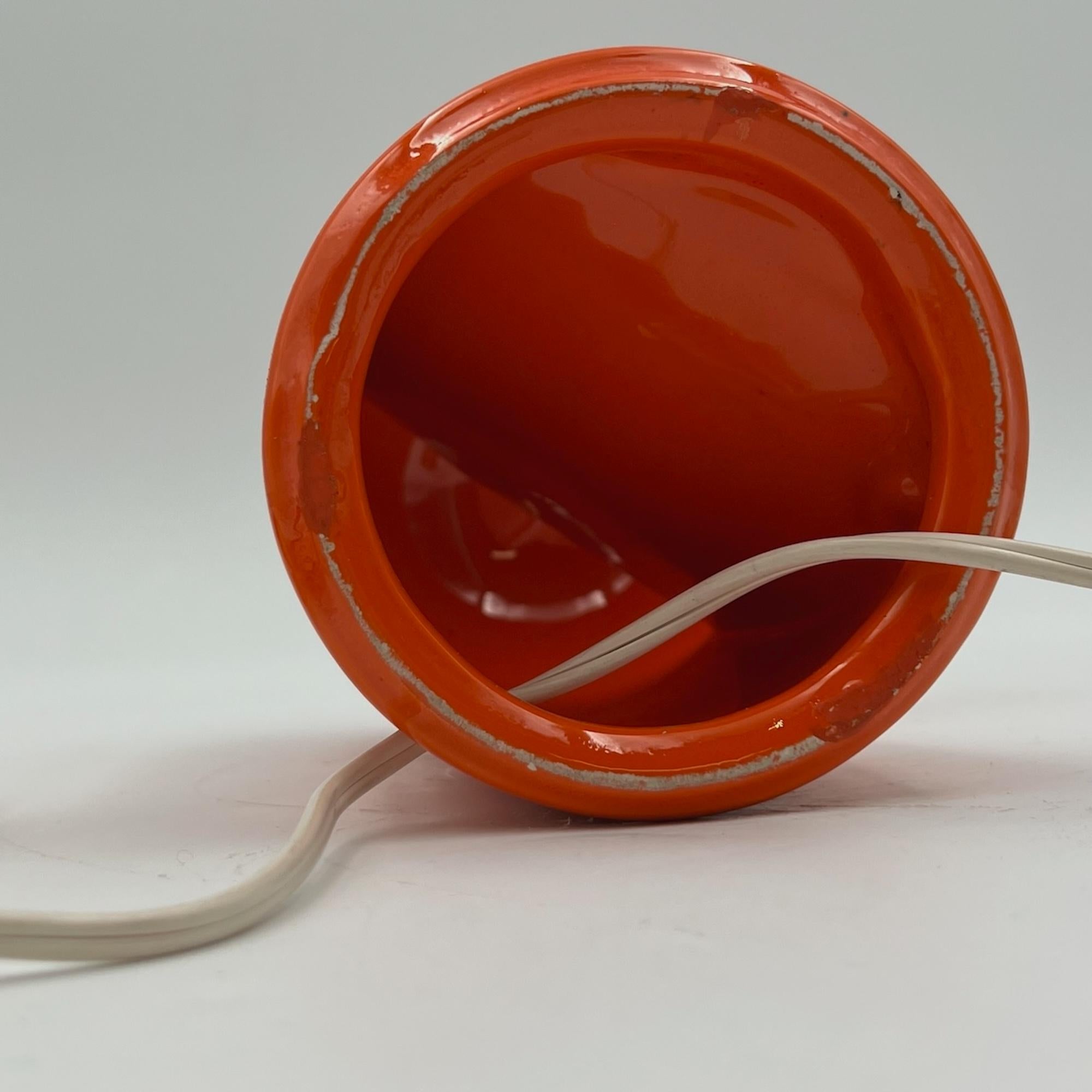Iconic Orange Ceramic Lamp 'Longobarda' by Marcello Cuneo for Gabbianelli, 1960s in vendita 4