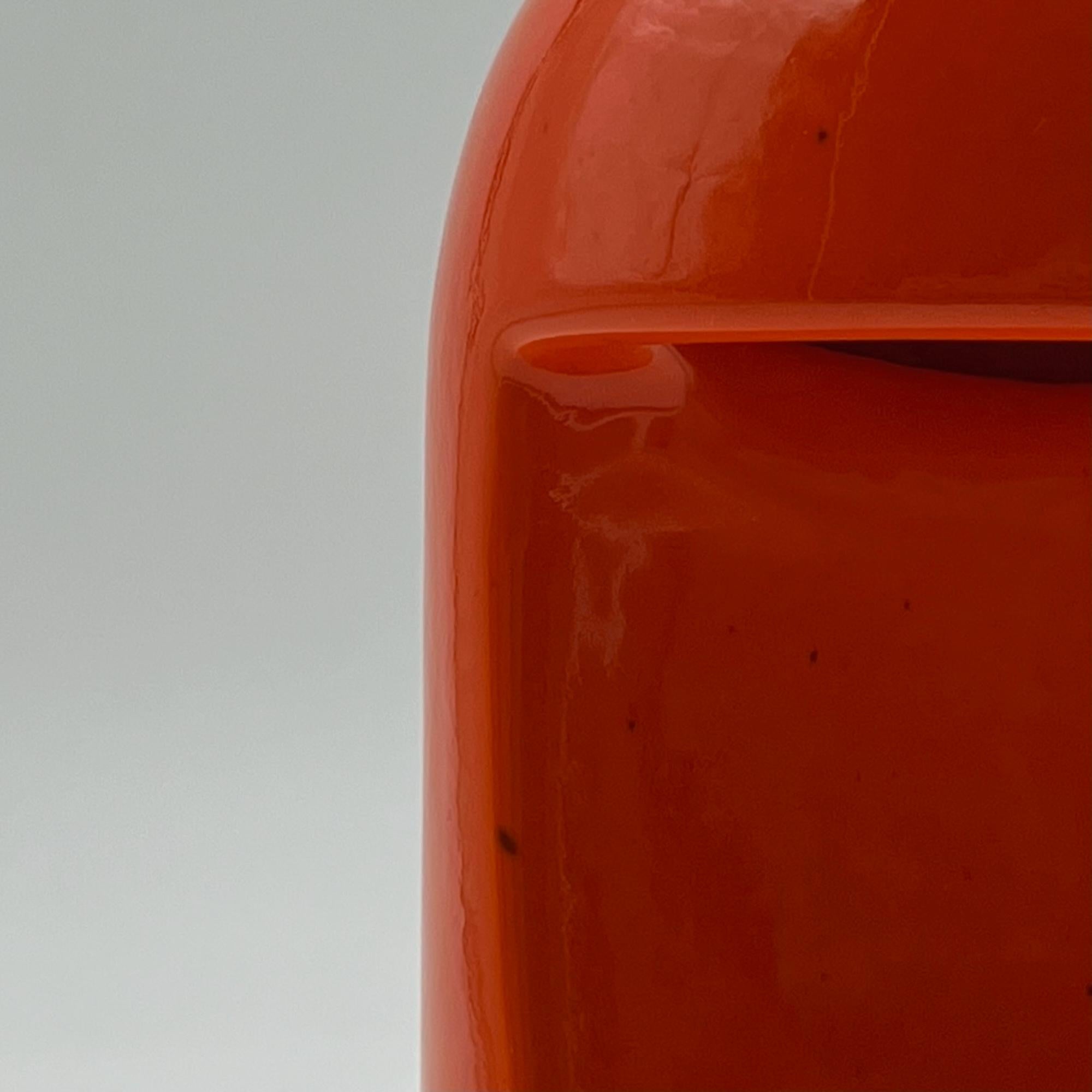 Iconic Orange Ceramic Lamp 'Longobarda' by Marcello Cuneo for Gabbianelli, 1960s in vendita 6