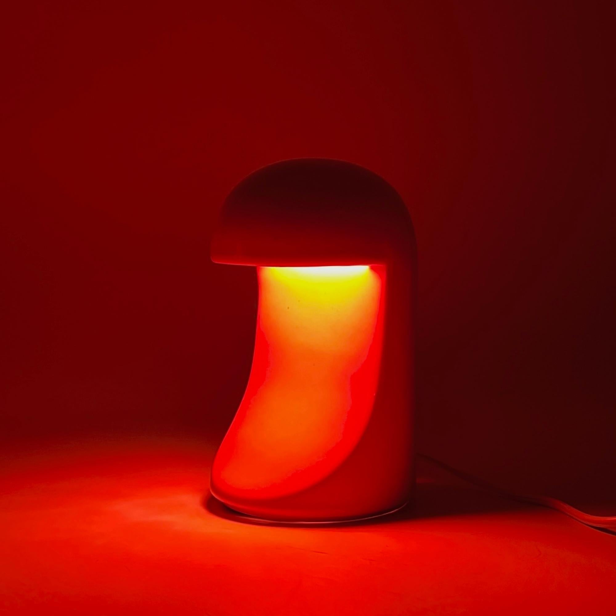Iconic Orange Ceramic Lamp 'Longobarda' by Marcello Cuneo for Gabbianelli, 1960s In condizioni buone in vendita a San Benedetto Del Tronto, IT