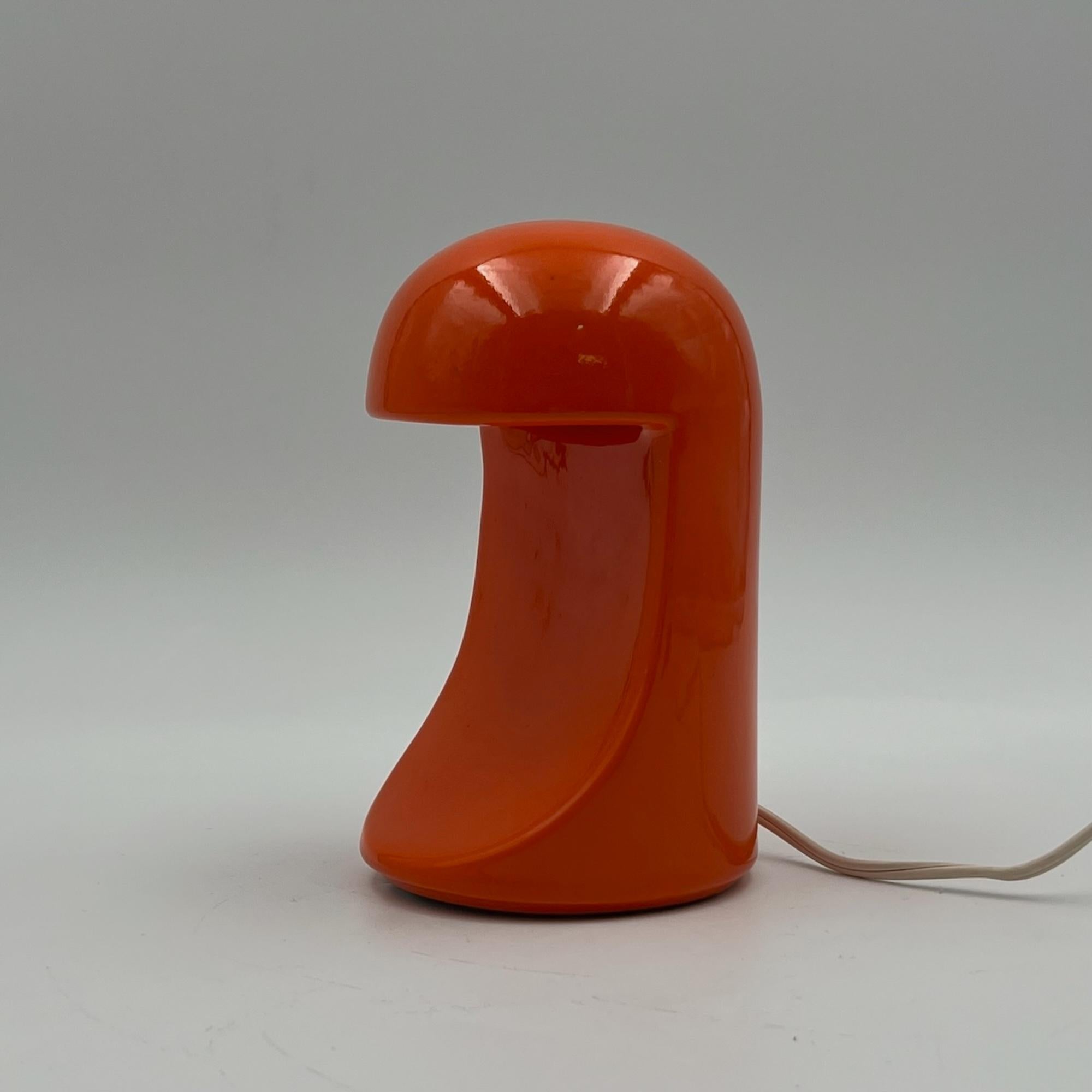 Mid-20th Century Iconic Orange Ceramic Lamp 'Longobarda' by Marcello Cuneo for Gabbianelli, 1960s in vendita
