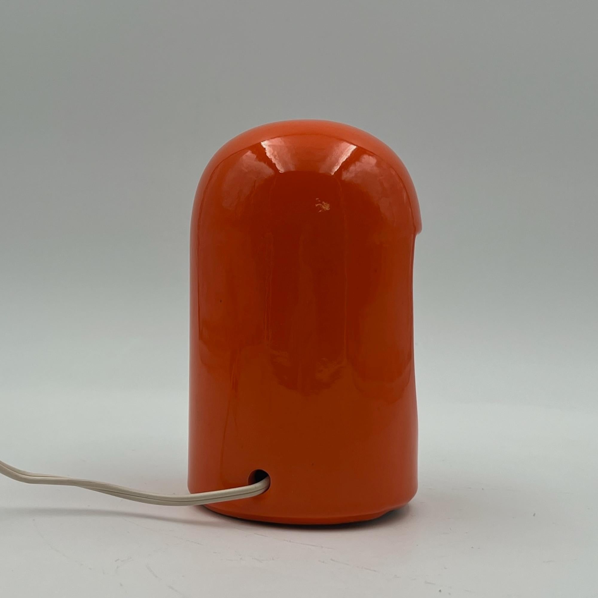 Ceramica Iconic Orange Ceramic Lamp 'Longobarda' by Marcello Cuneo for Gabbianelli, 1960s in vendita