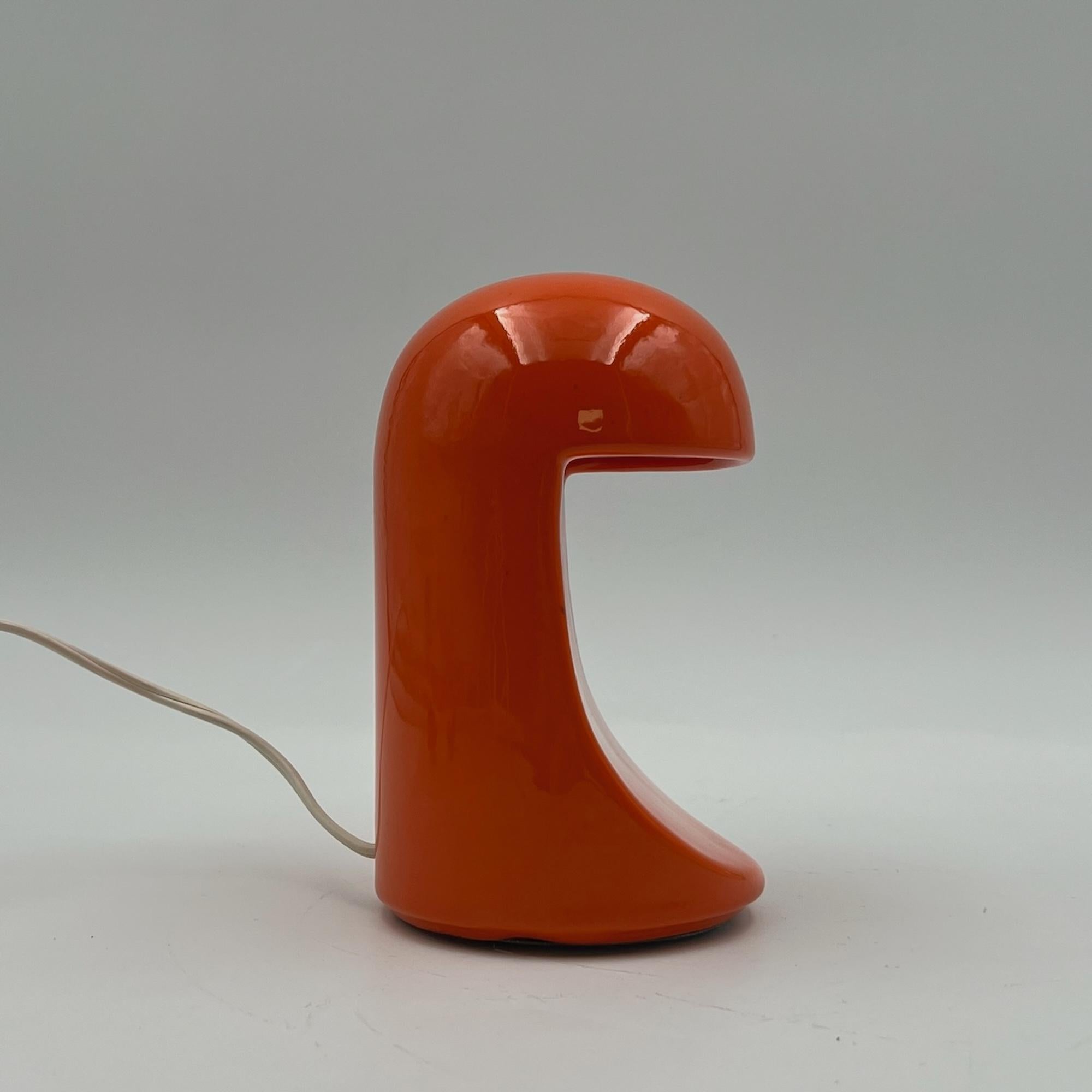 Iconic Orange Ceramic Lamp 'Longobarda' by Marcello Cuneo for Gabbianelli, 1960s in vendita 1